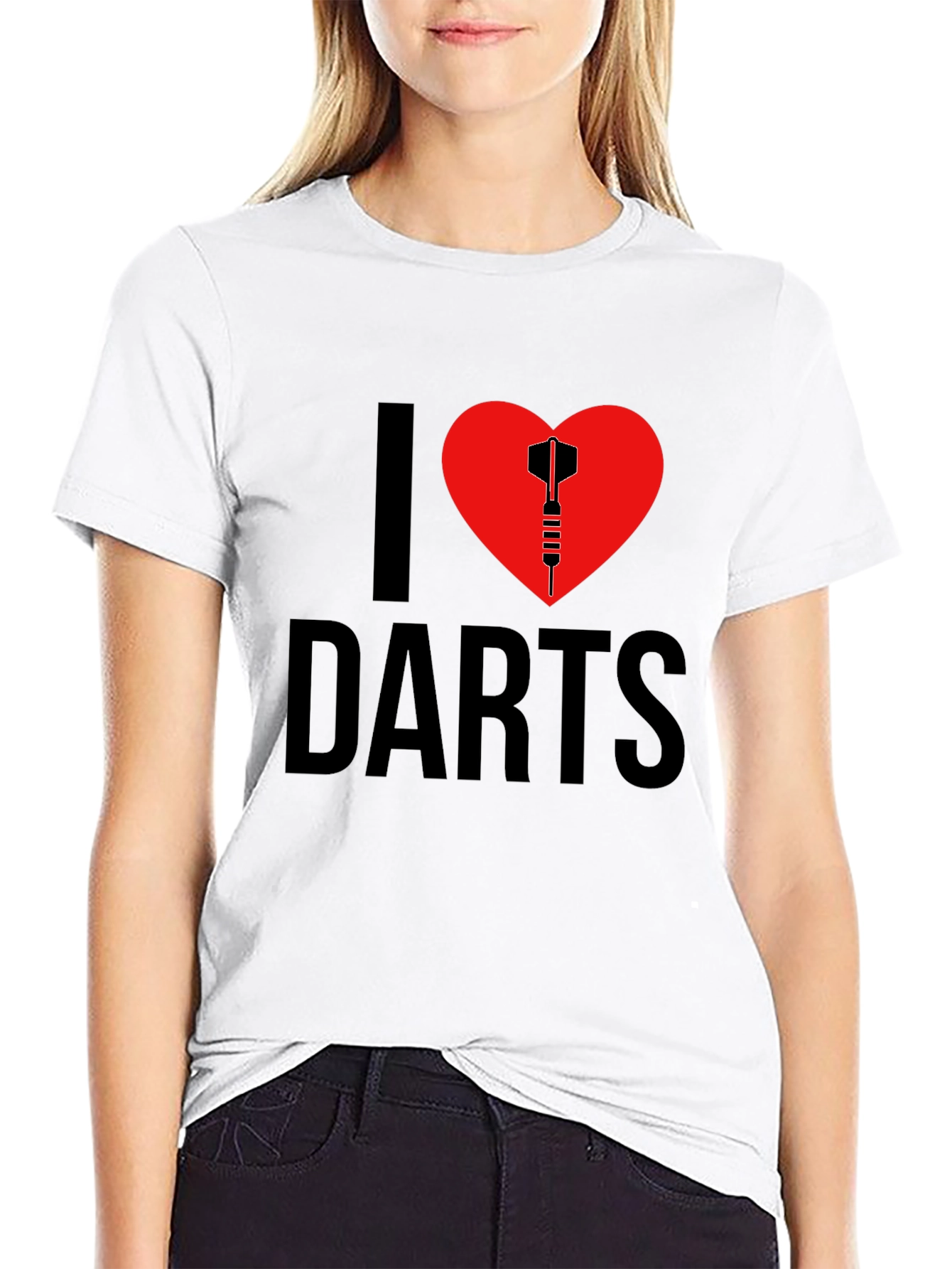 I Heart Darts Graphic T-Shirt - Black
