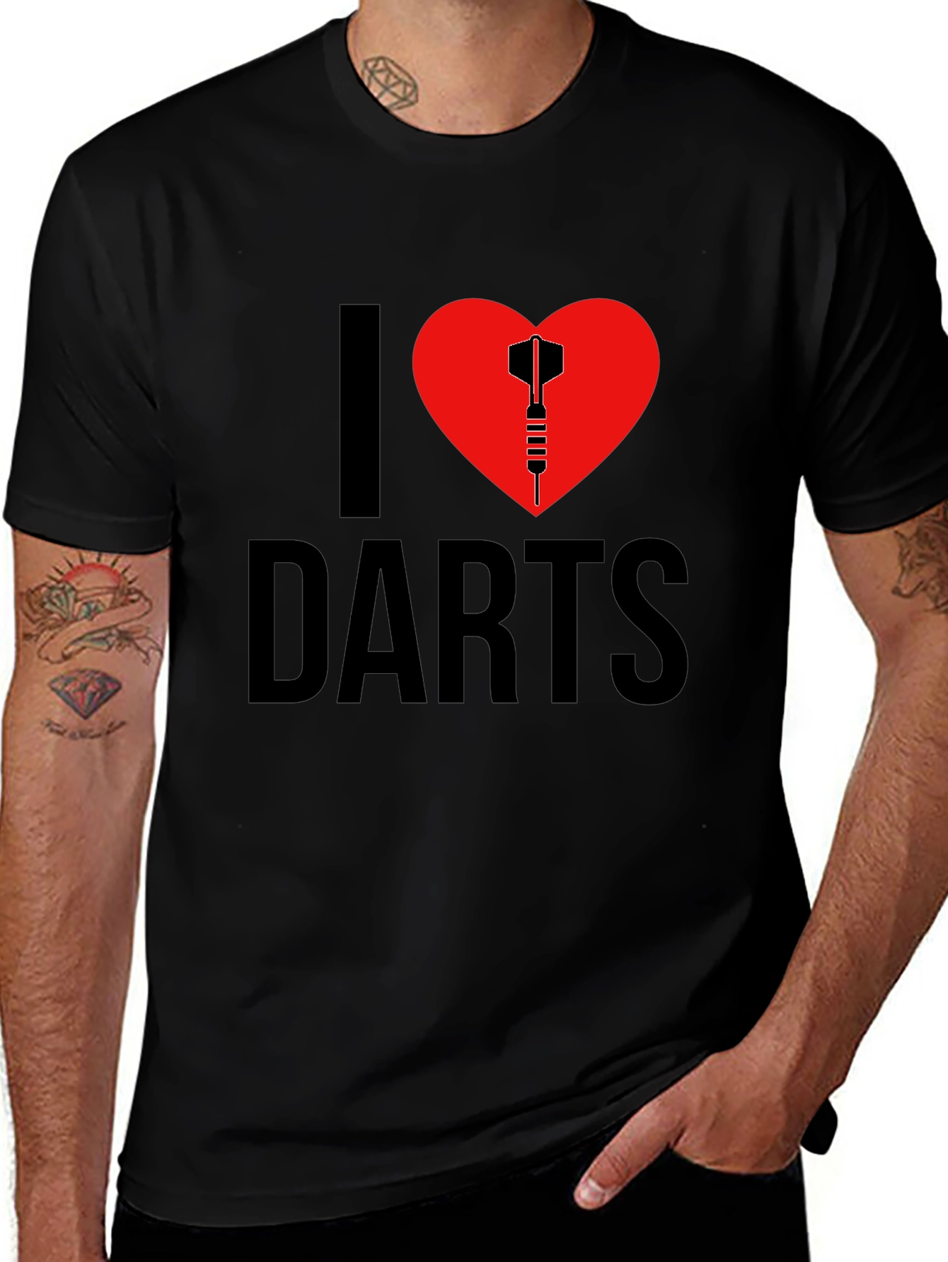 I Heart Darts Graphic T-Shirt - Black