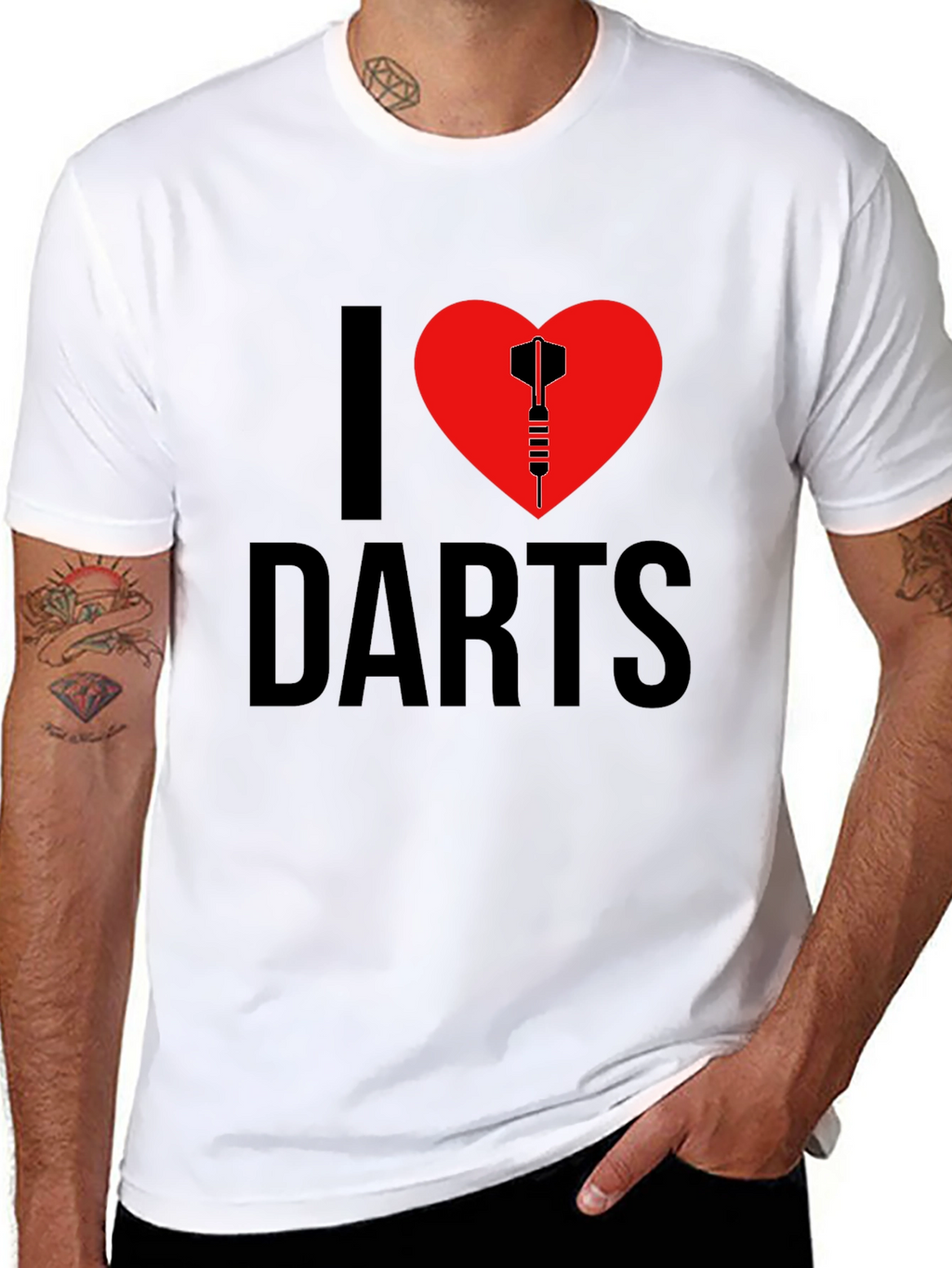 I Heart Darts Graphic T-Shirt - Black