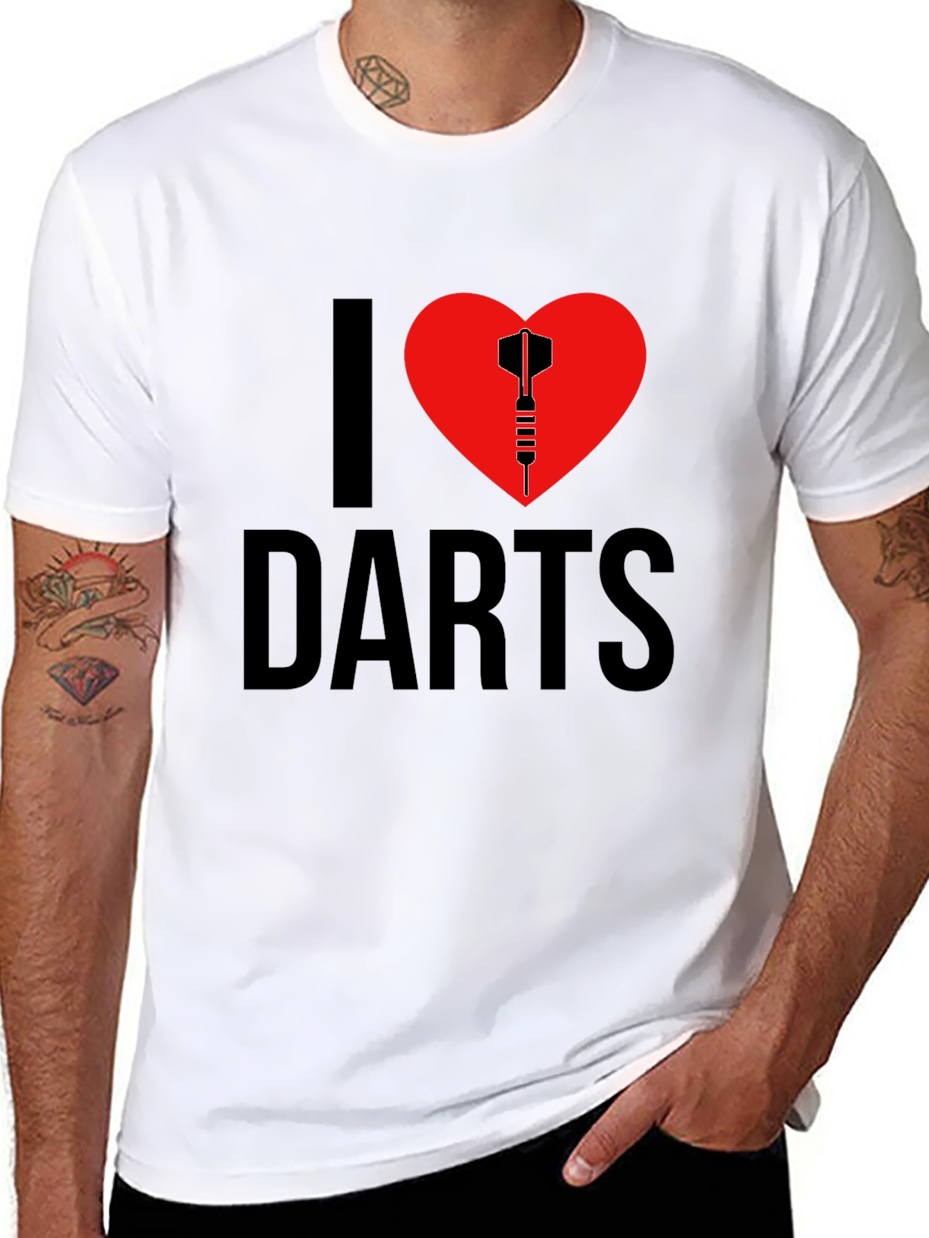 I Heart Darts Graphic T-Shirt - Black
