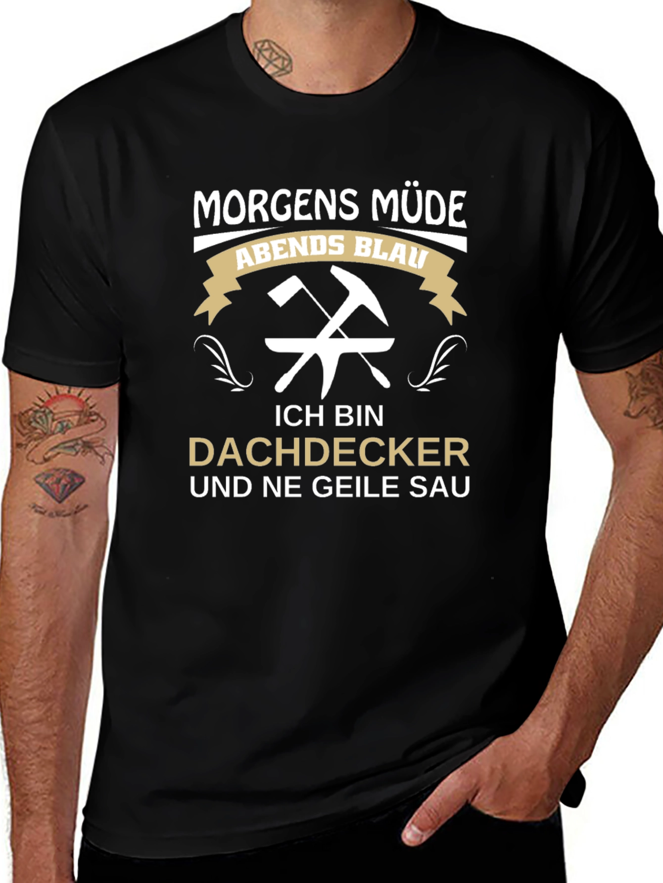 Funny Roofer T-Shirt - Dachdecker Geile Sau