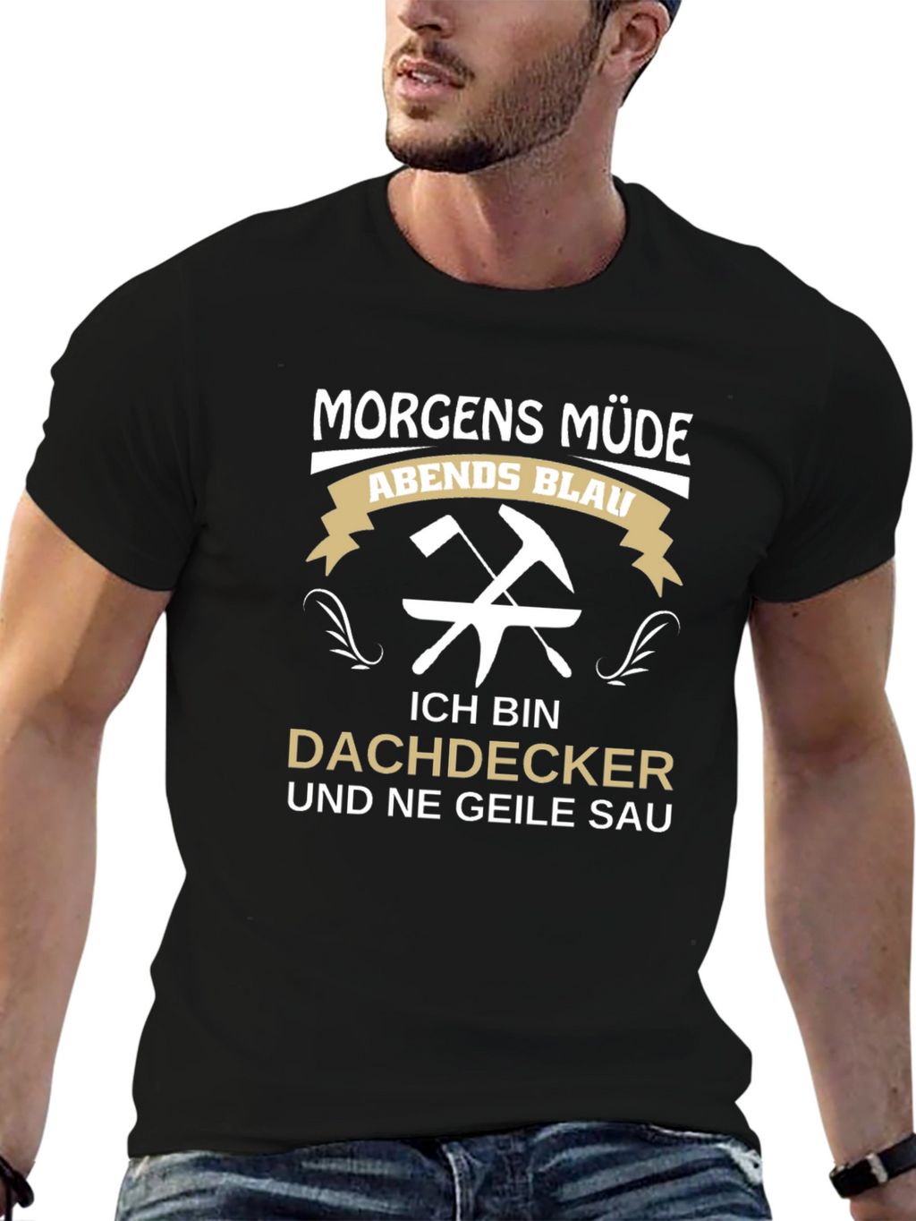 Funny Roofer T-Shirt - Dachdecker Geile Sau