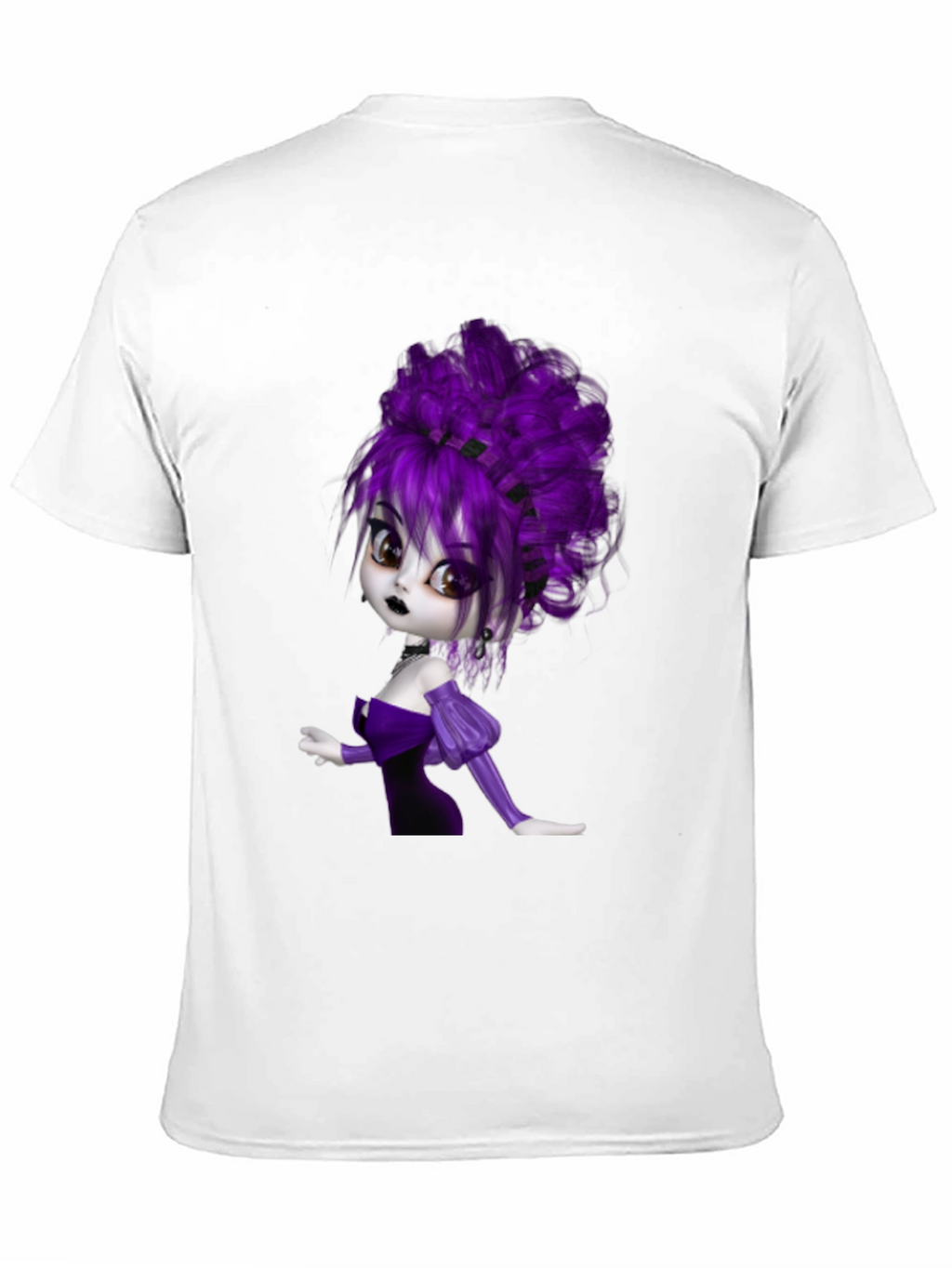 Gothic Cartoon Girl T-Shirt - Black