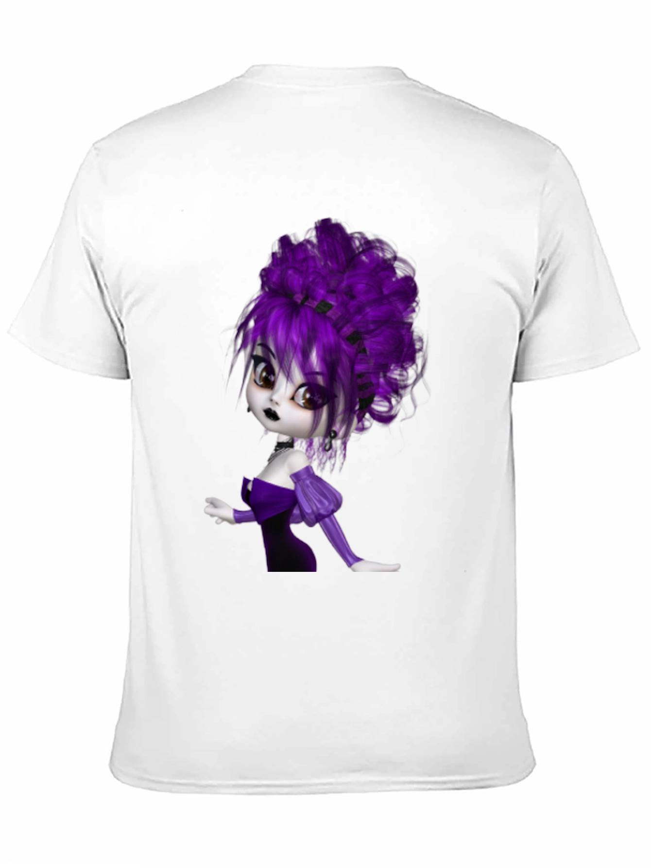 Gothic Cartoon Girl T-Shirt - Black