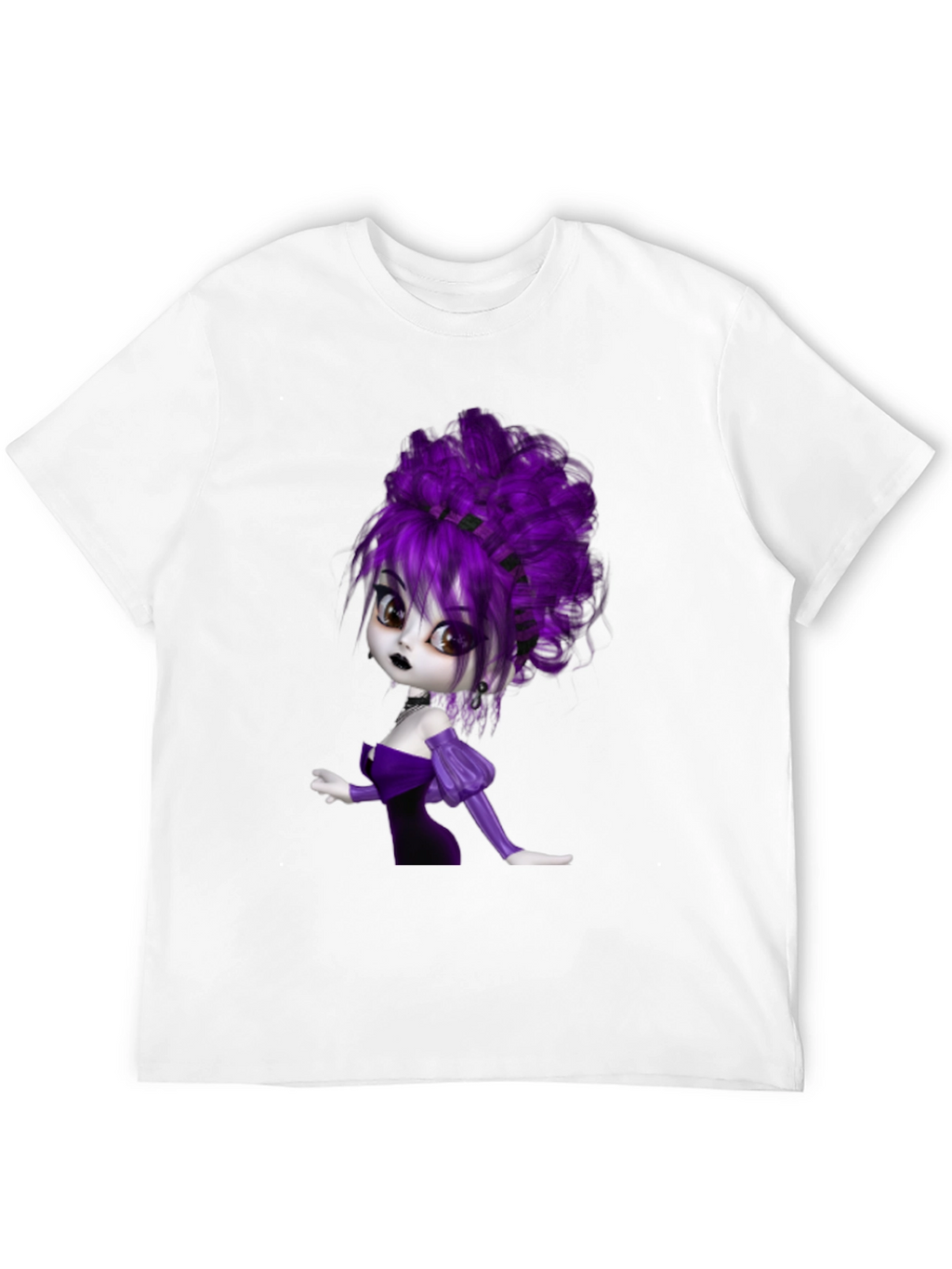 Gothic Cartoon Girl T-Shirt - Black