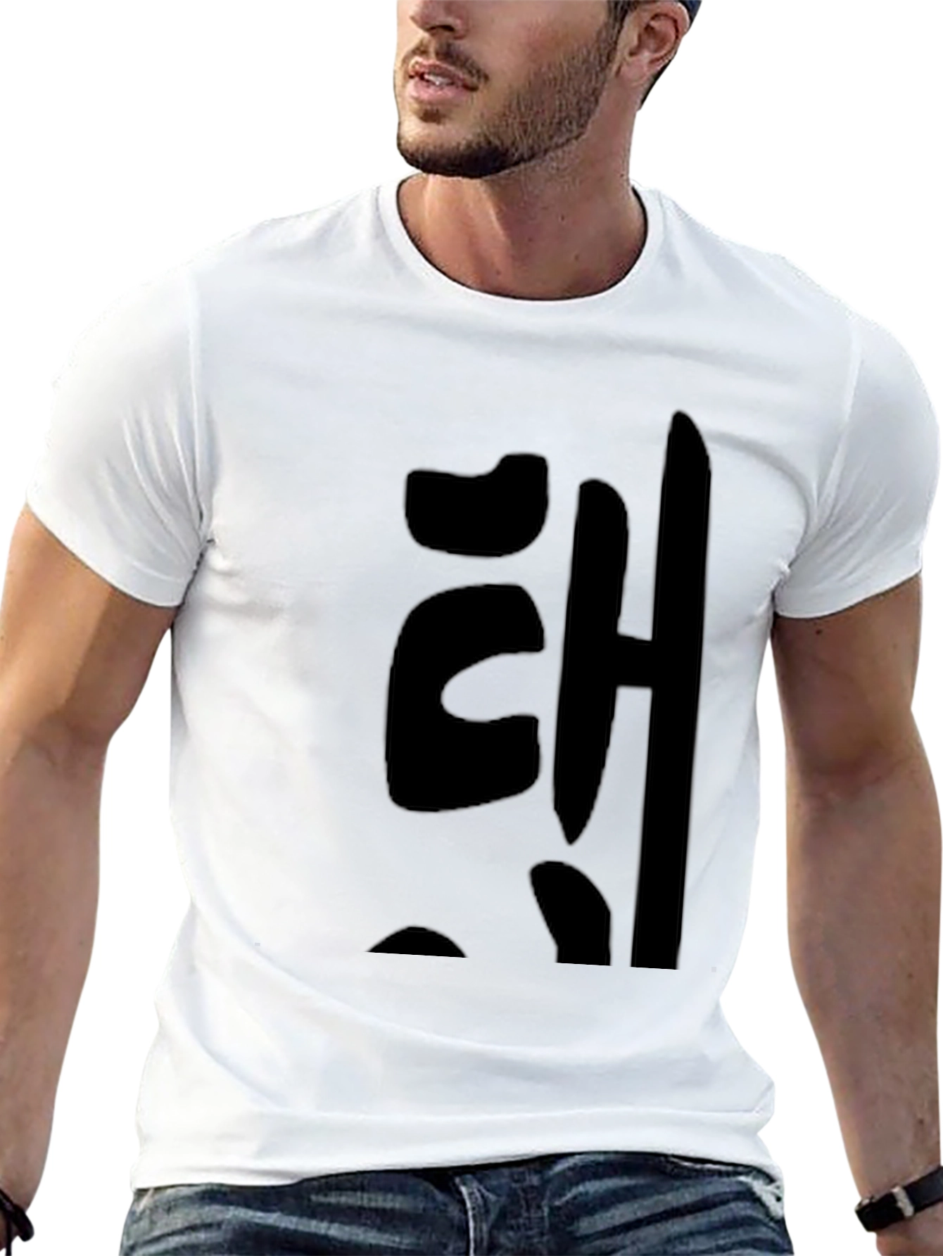 Black T-Shirt with Bold Graphic Print