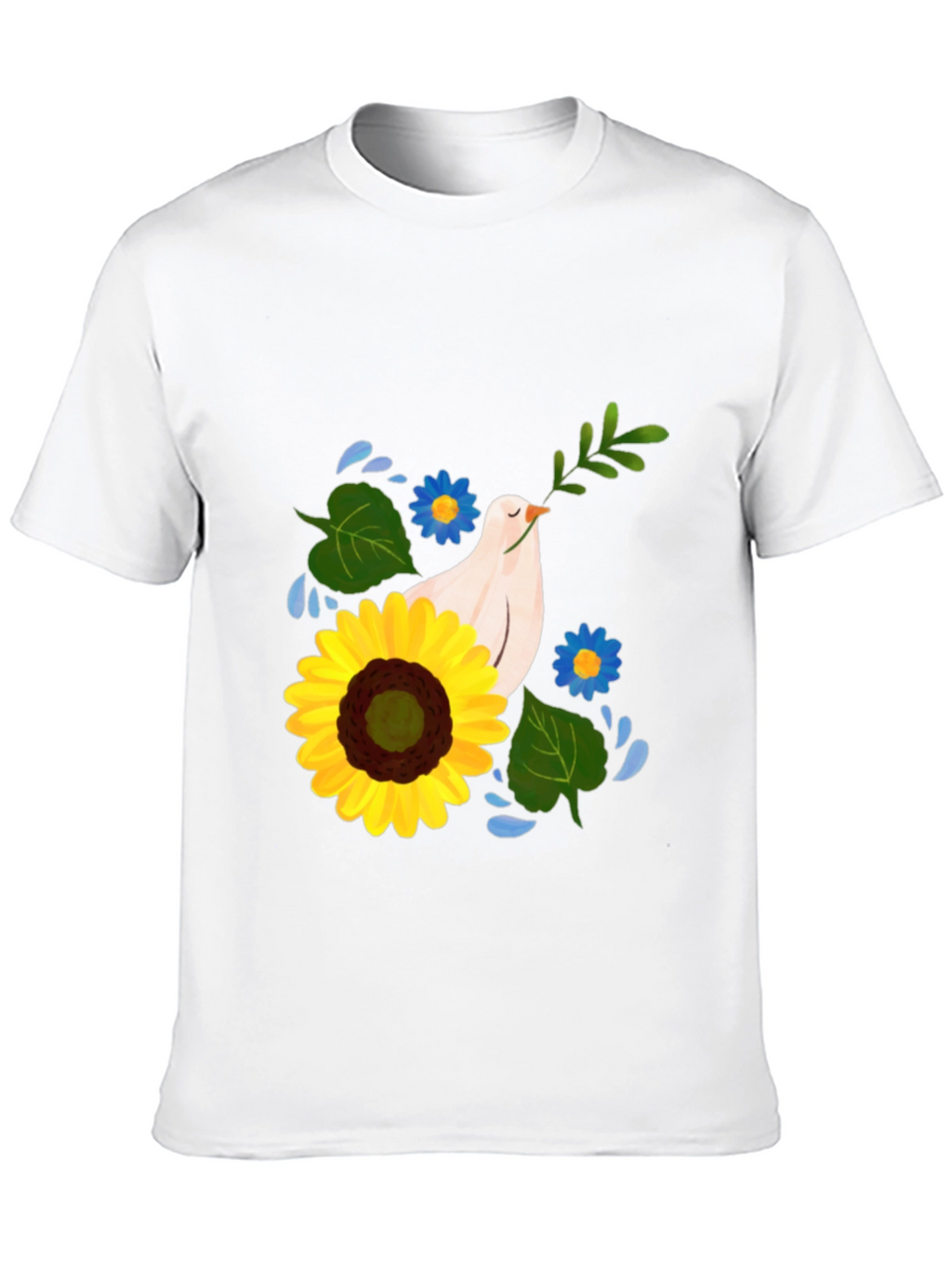 Peace Dove & Sunflower Black Graphic Tee