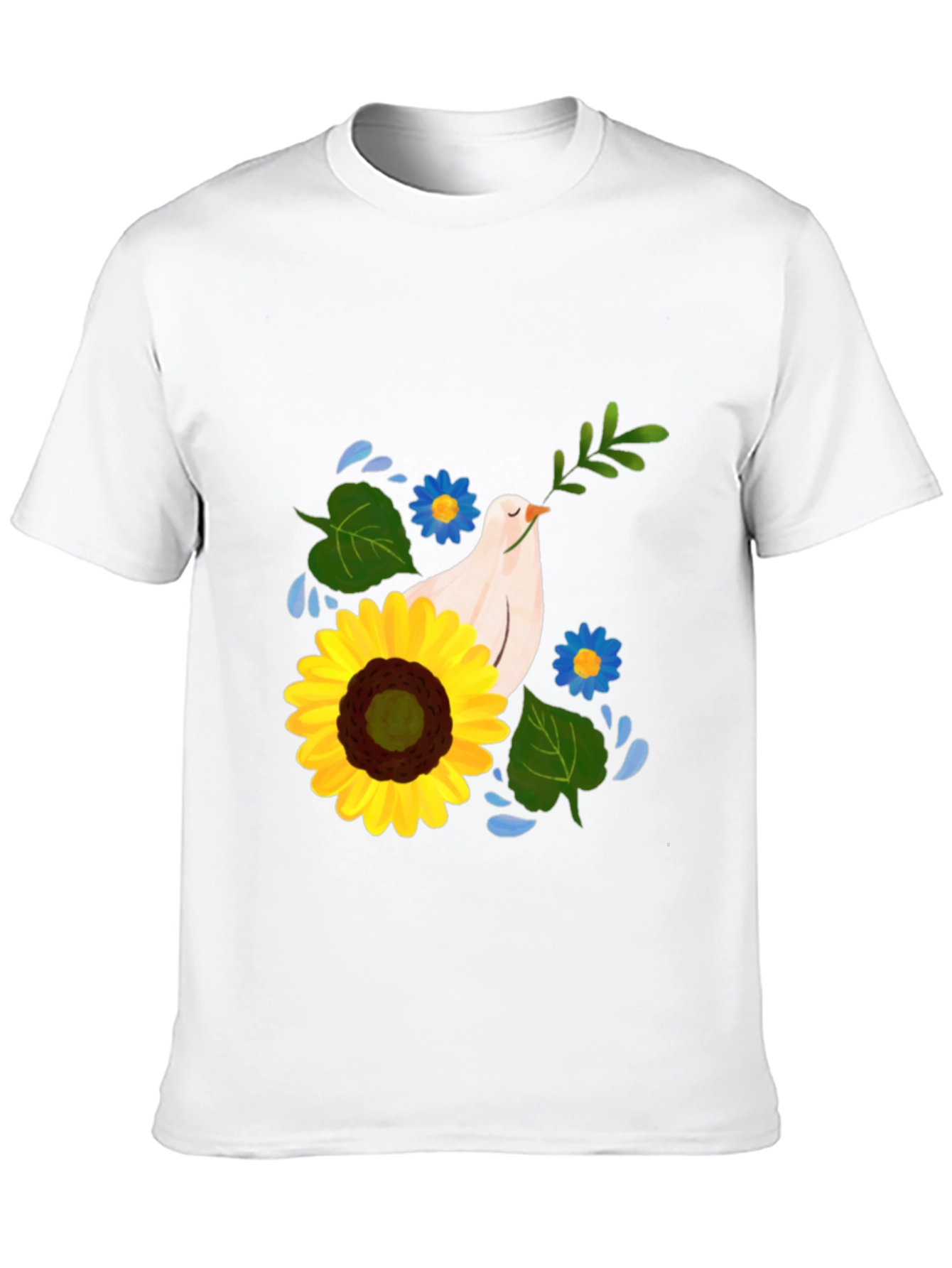 Peace Dove & Sunflower Black Graphic Tee