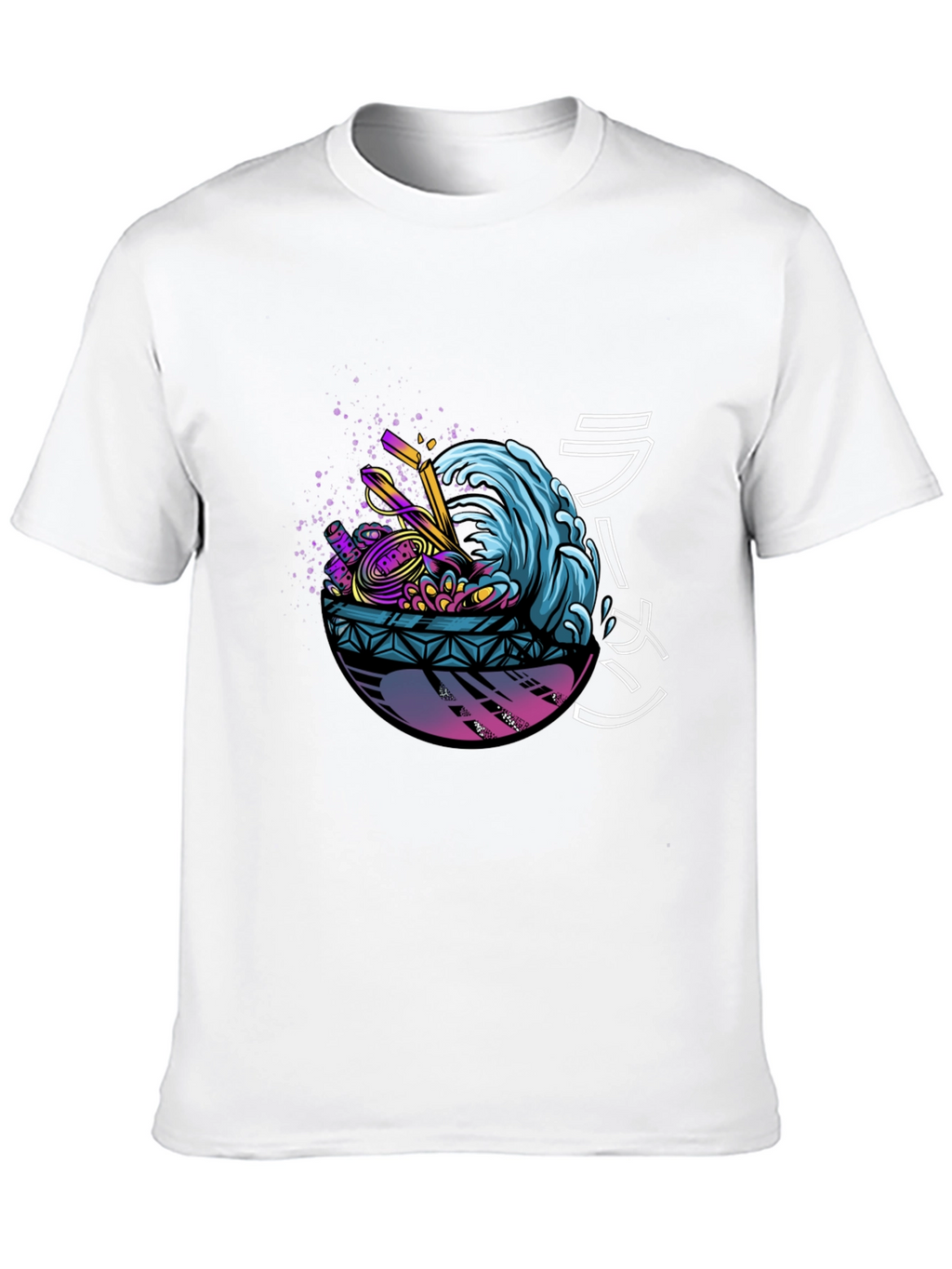 Ramen Wave Graphic Tee - Black Short Sleeve