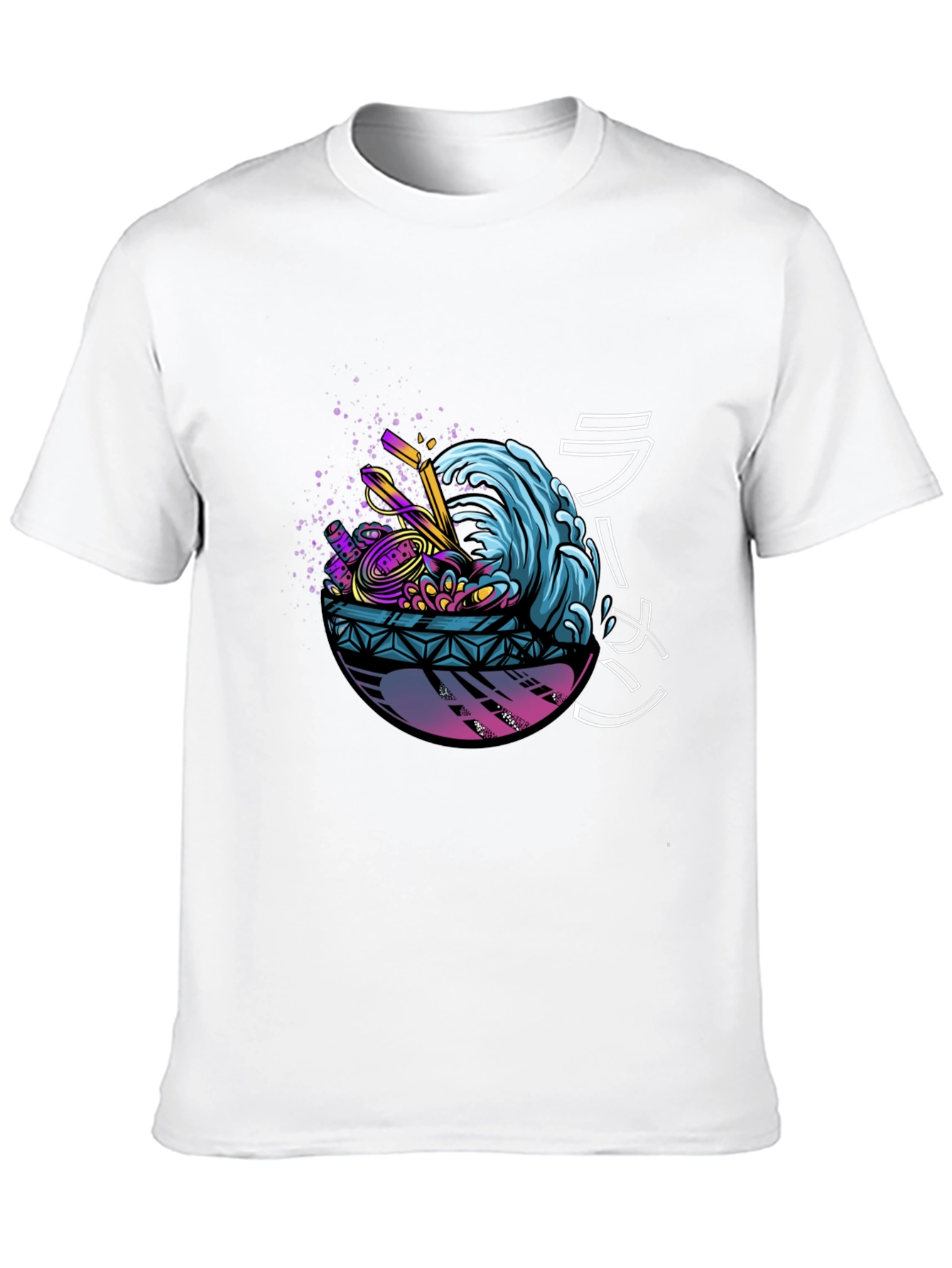 Ramen Wave Graphic Tee - Black Short Sleeve