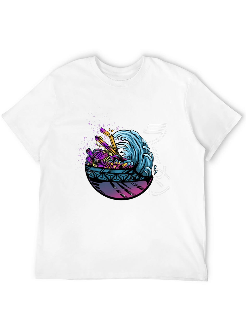 Ramen Wave Graphic Tee - Black Short Sleeve