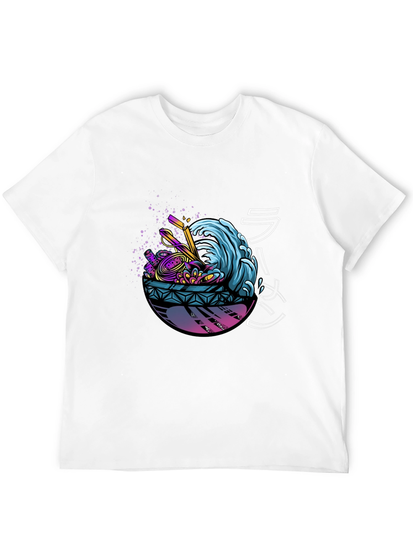 Ramen Wave Graphic Tee - Black Short Sleeve