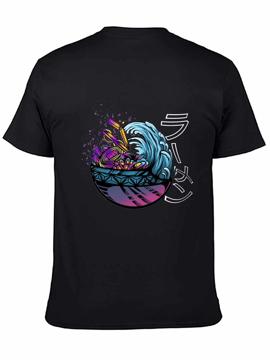 Ramen Wave Graphic Tee - Black Short Sleeve