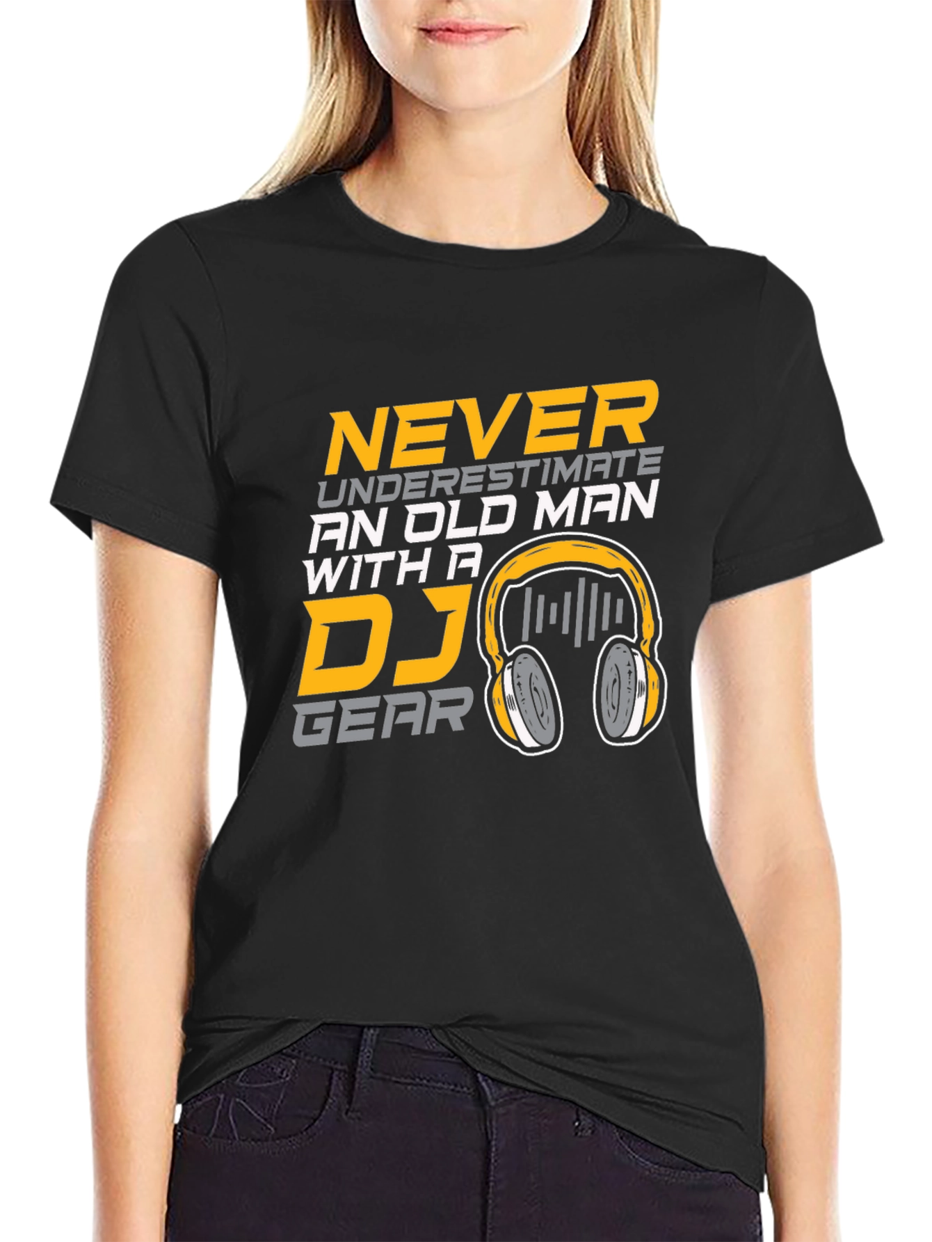 DJ Gear Old Man Black Cotton T-Shirt