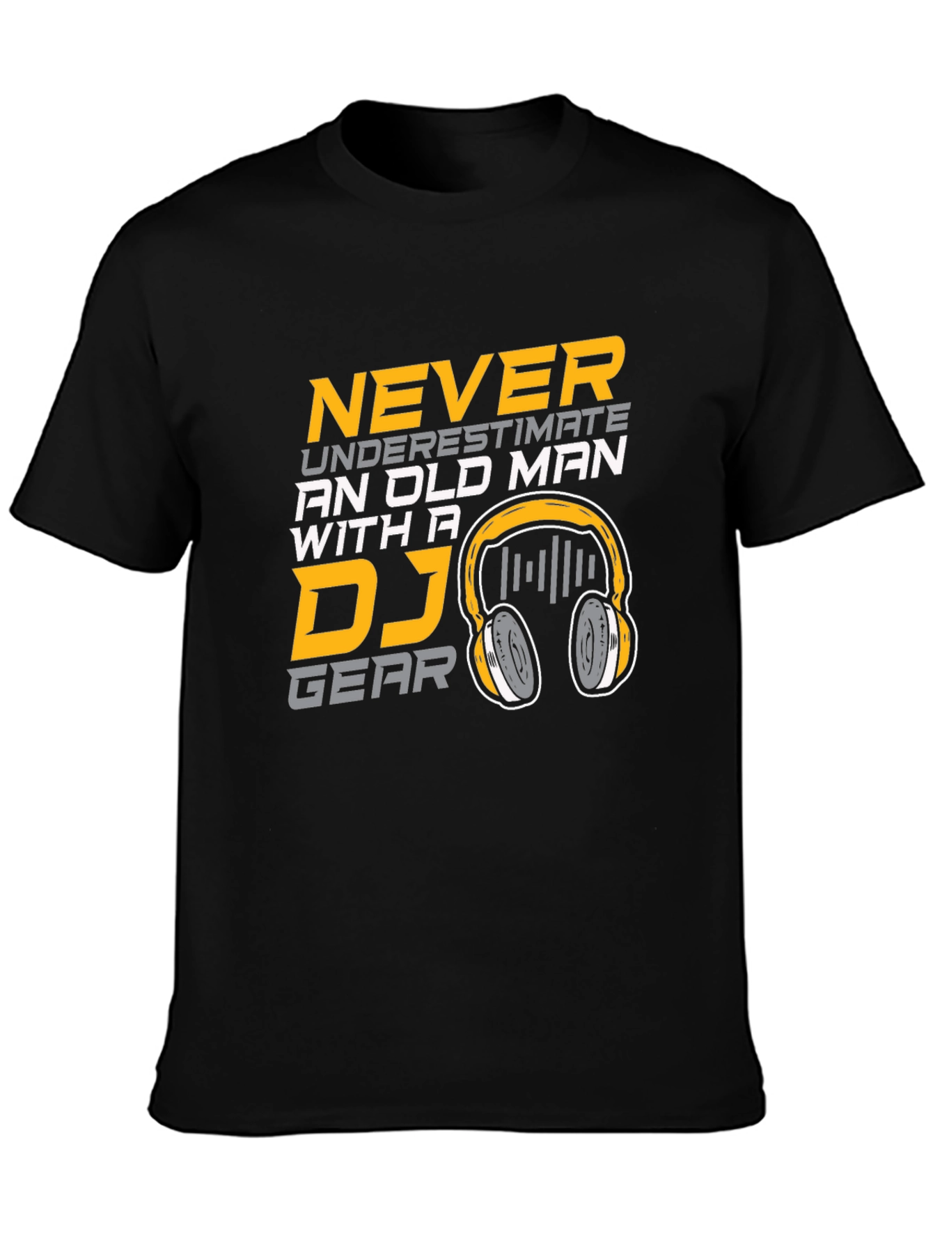 DJ Gear Old Man Black Cotton T-Shirt