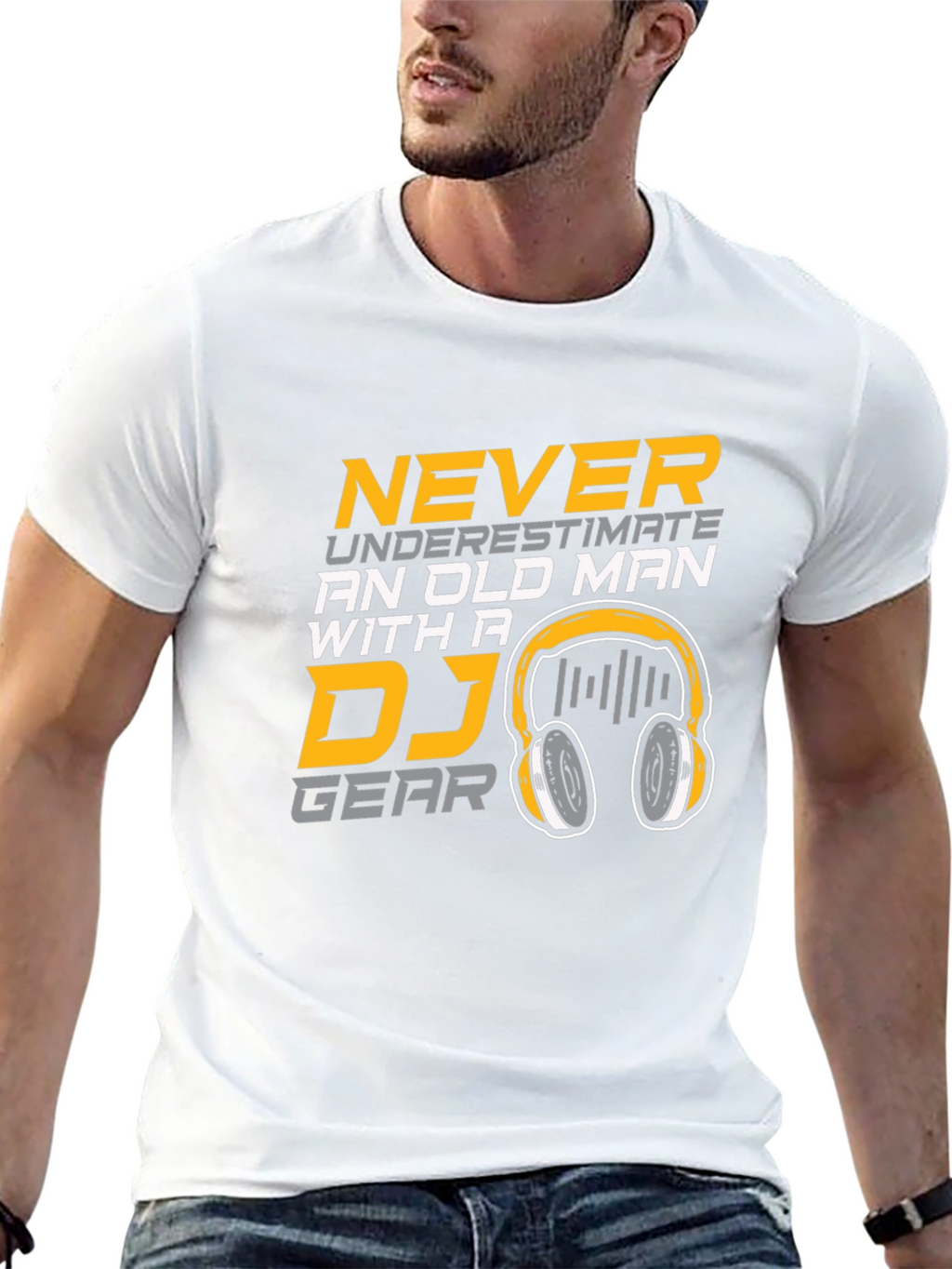 DJ Gear Old Man Black Cotton T-Shirt
