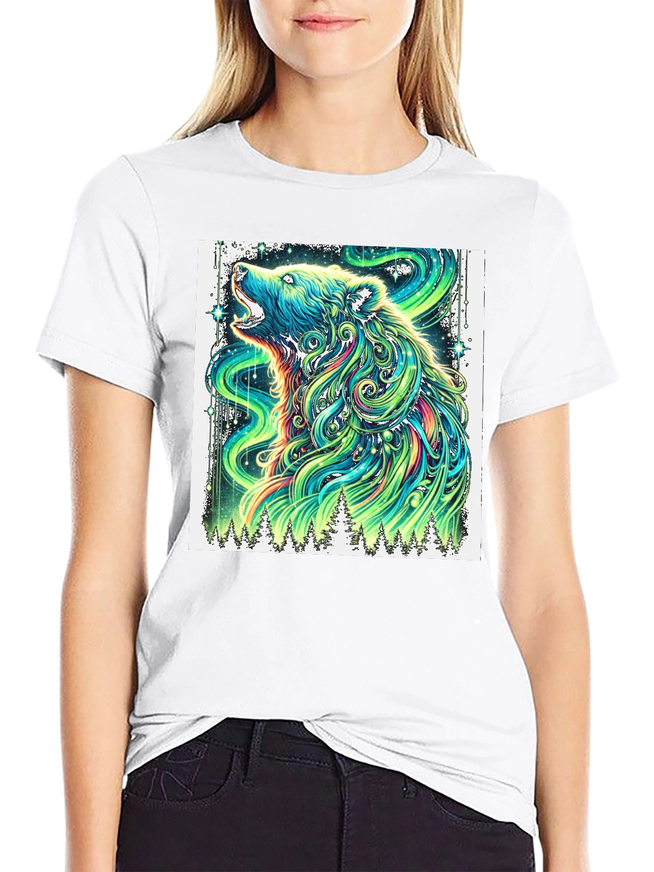 Aurora Bear Graphic Tee - Mens Black T-Shirt