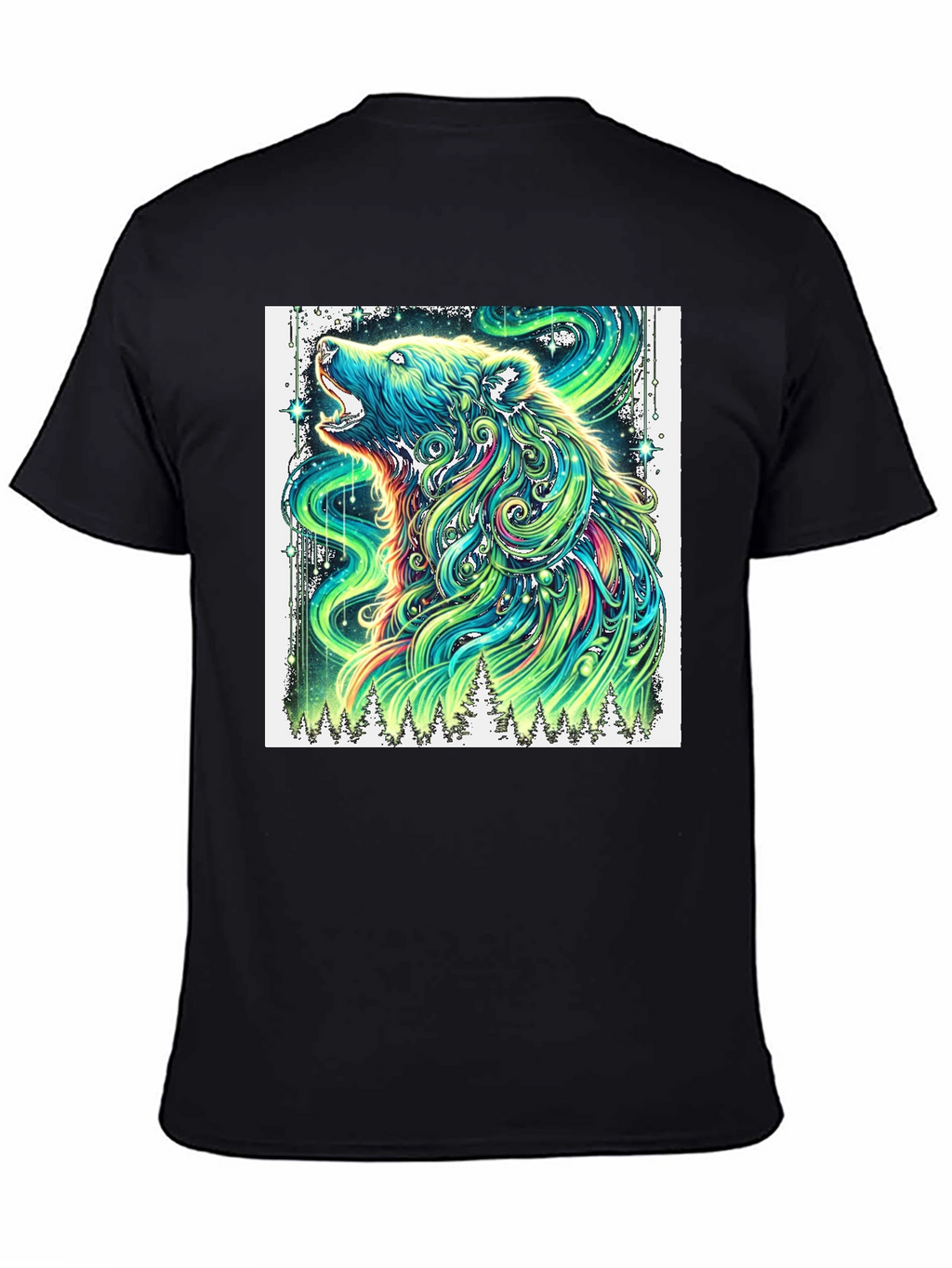 Aurora Bear Graphic Tee - Mens Black T-Shirt