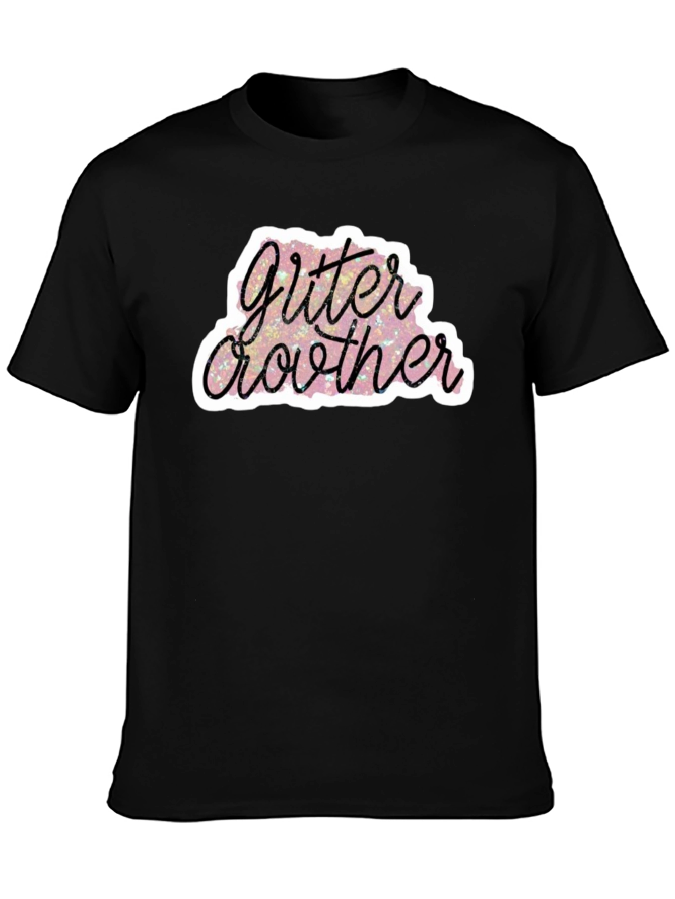 Glitter Brother Black T-Shirt - Sparkly Fun Design