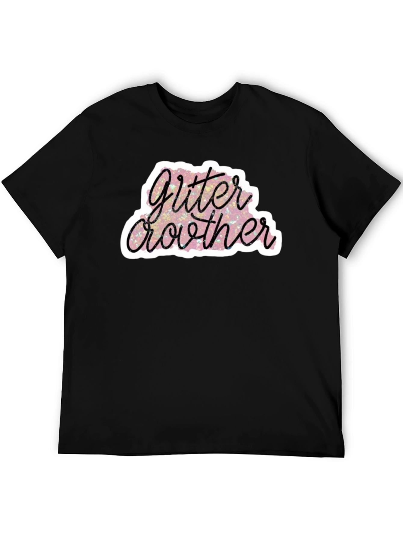 Glitter Brother Black T-Shirt - Sparkly Fun Design