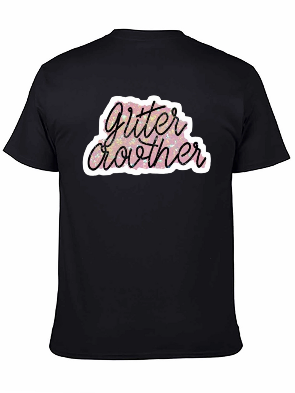Glitter Brother Black T-Shirt - Sparkly Fun Design