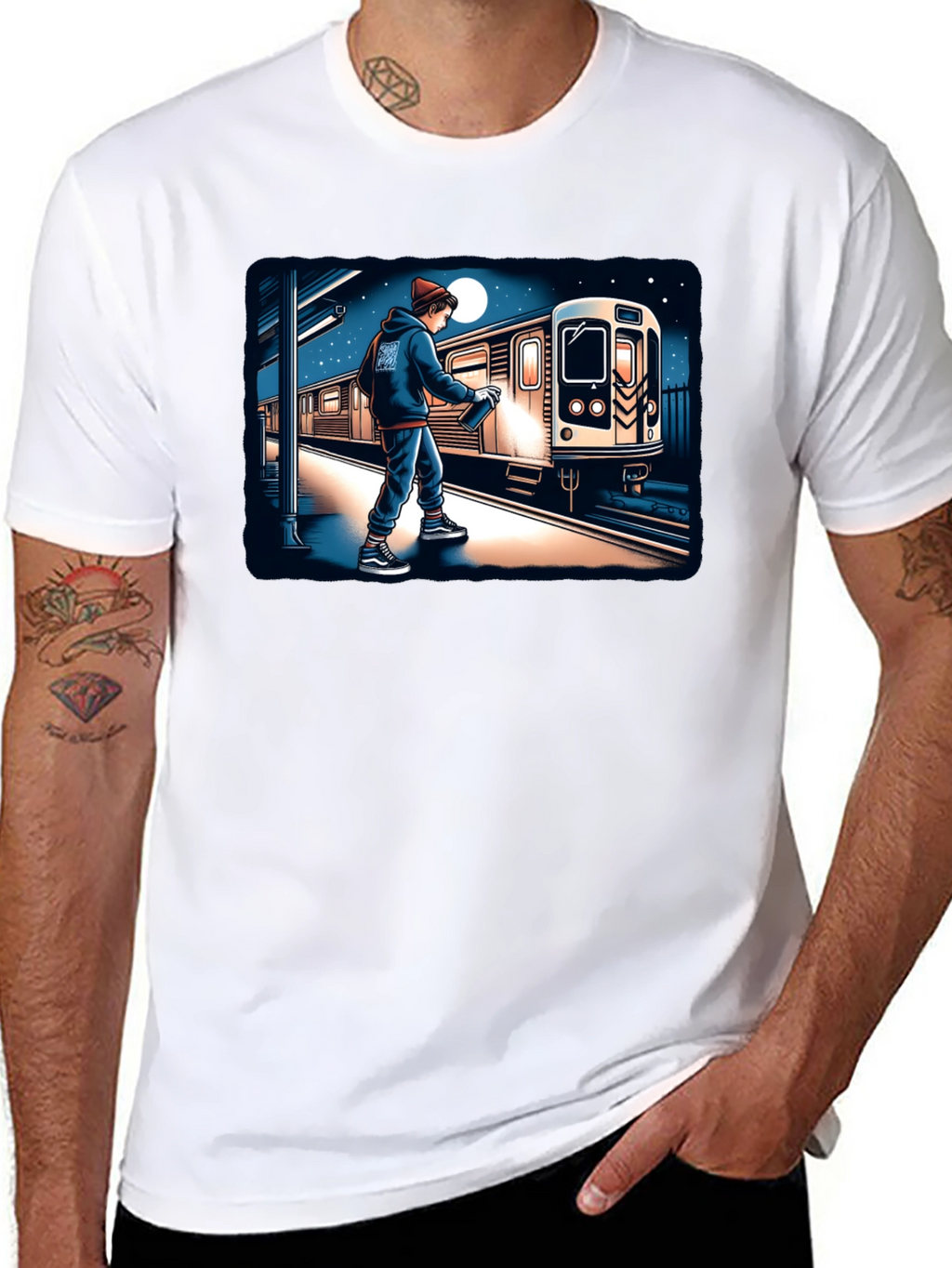 Urban Art Tee: Graffiti Train Design