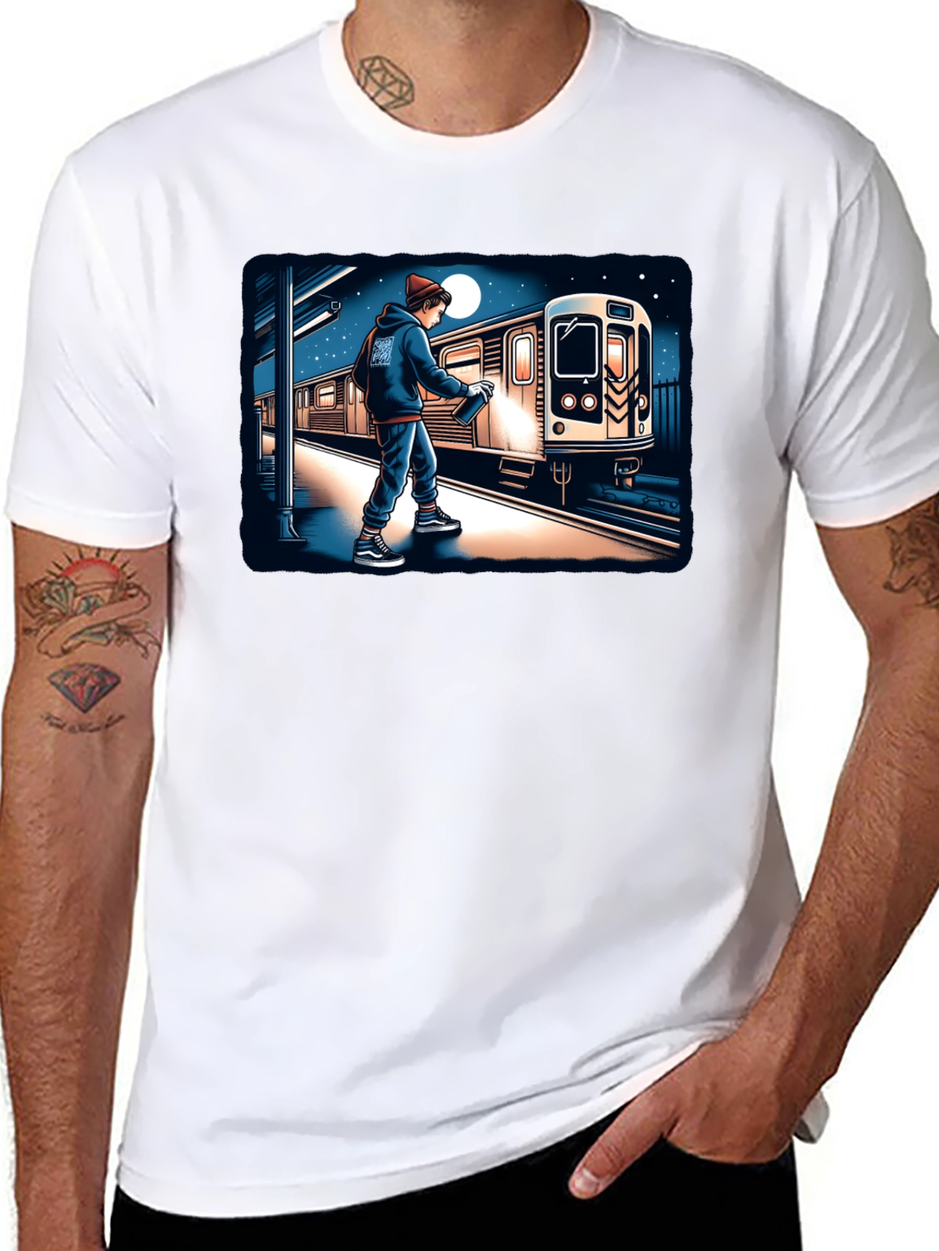 Urban Art Tee: Graffiti Train Design