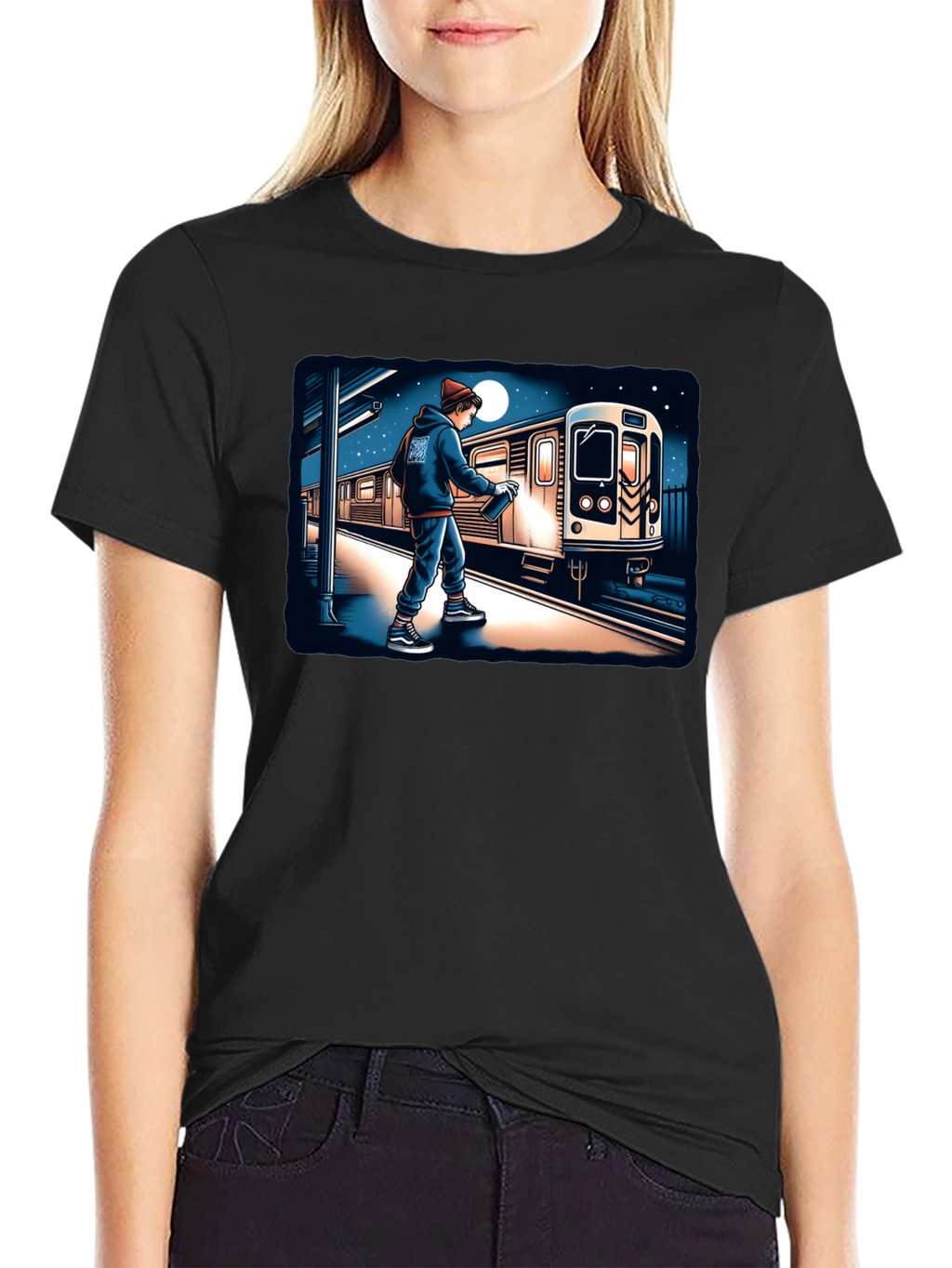 Urban Art Tee: Graffiti Train Design