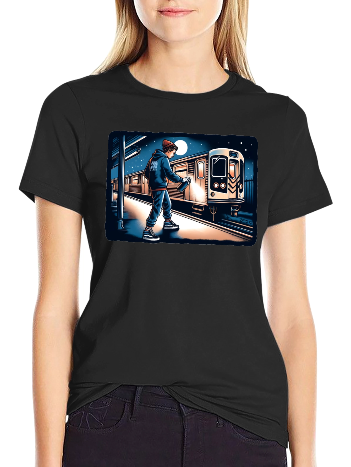 Urban Art Tee: Graffiti Train Design