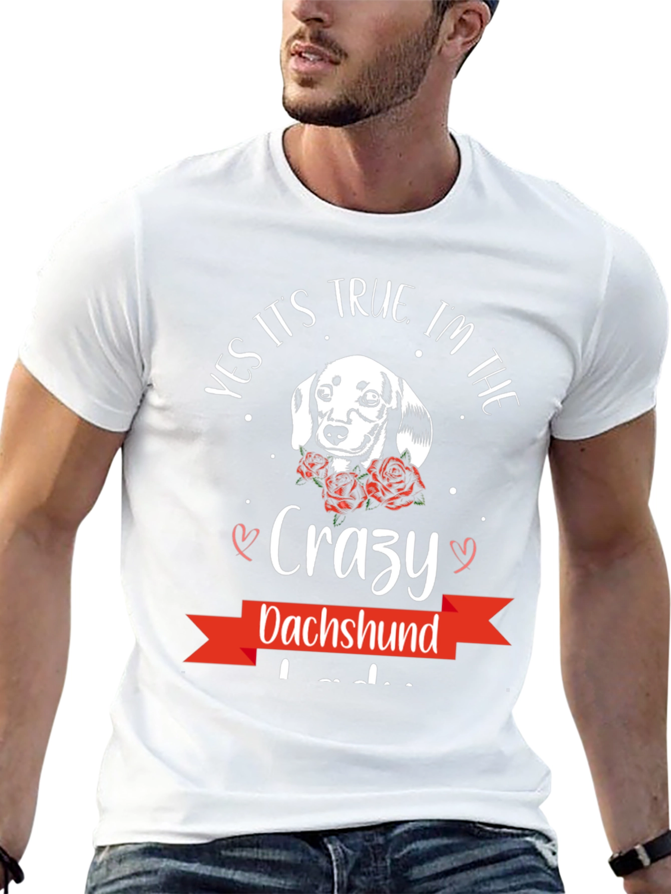 Crazy Dachshund Lover Black T-Shirt