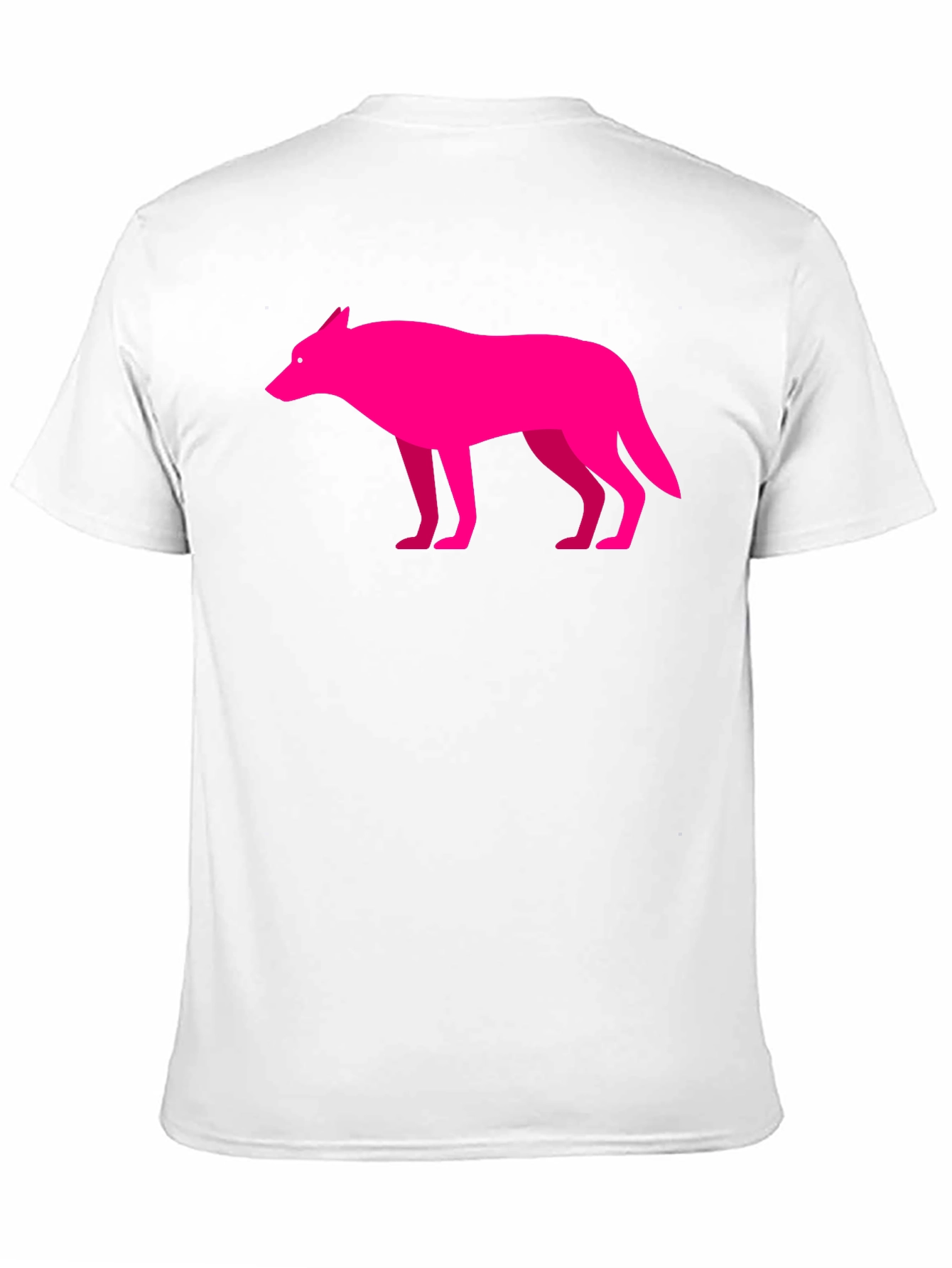Modern Graphic Pink Wolf on Black T-Shirt