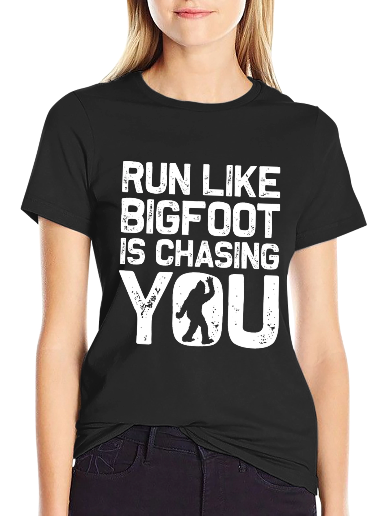 Run Like Bigfoot T-Shirt - Funny Sasquatch Tee