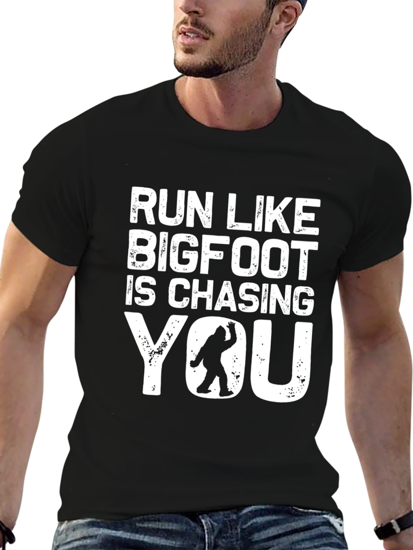 Run Like Bigfoot T-Shirt - Funny Sasquatch Tee