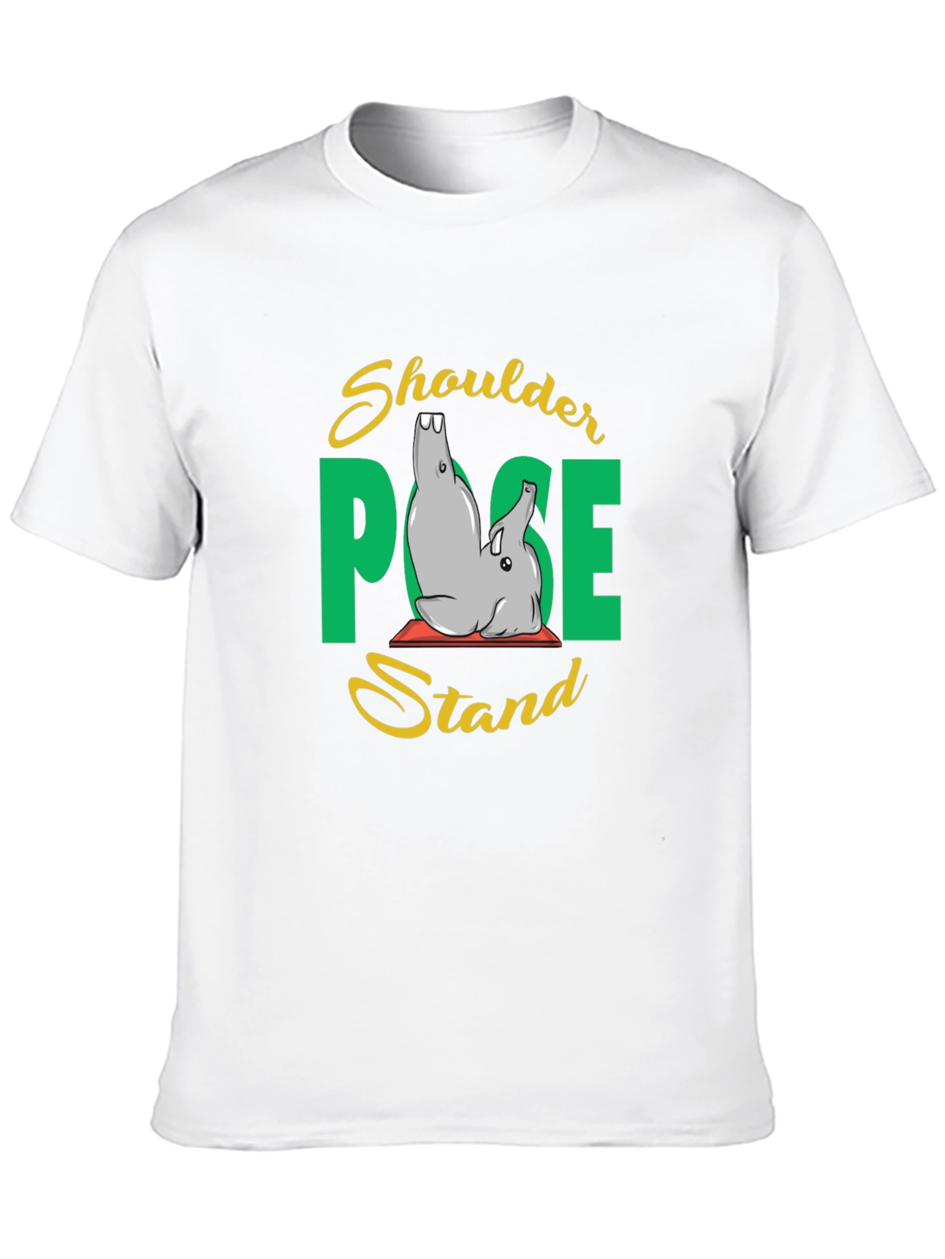 Yoga Elephant Shoulder Pose Stand Black T-Shirt
