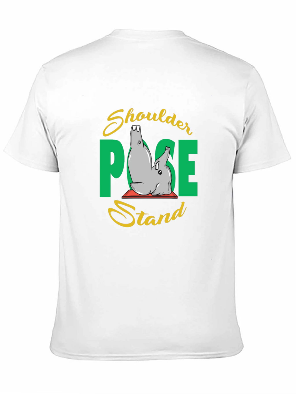 Yoga Elephant Shoulder Pose Stand Black T-Shirt