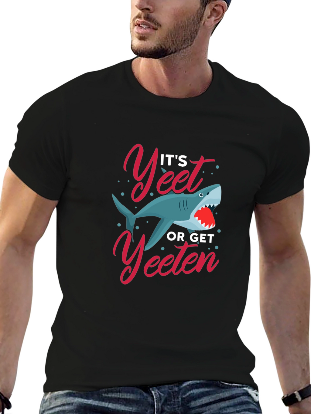 Its Yeet or Get Yeeten Shark Graphic T-Shirt