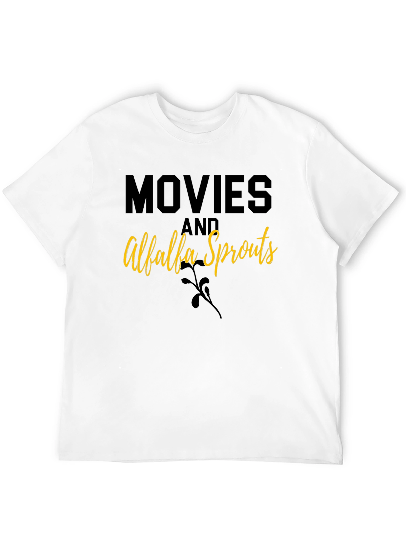 Movies and Alfalfa Sprouts Black T-Shirt
