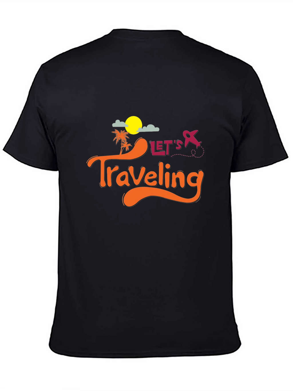 Lets Traveling Black T-Shirt