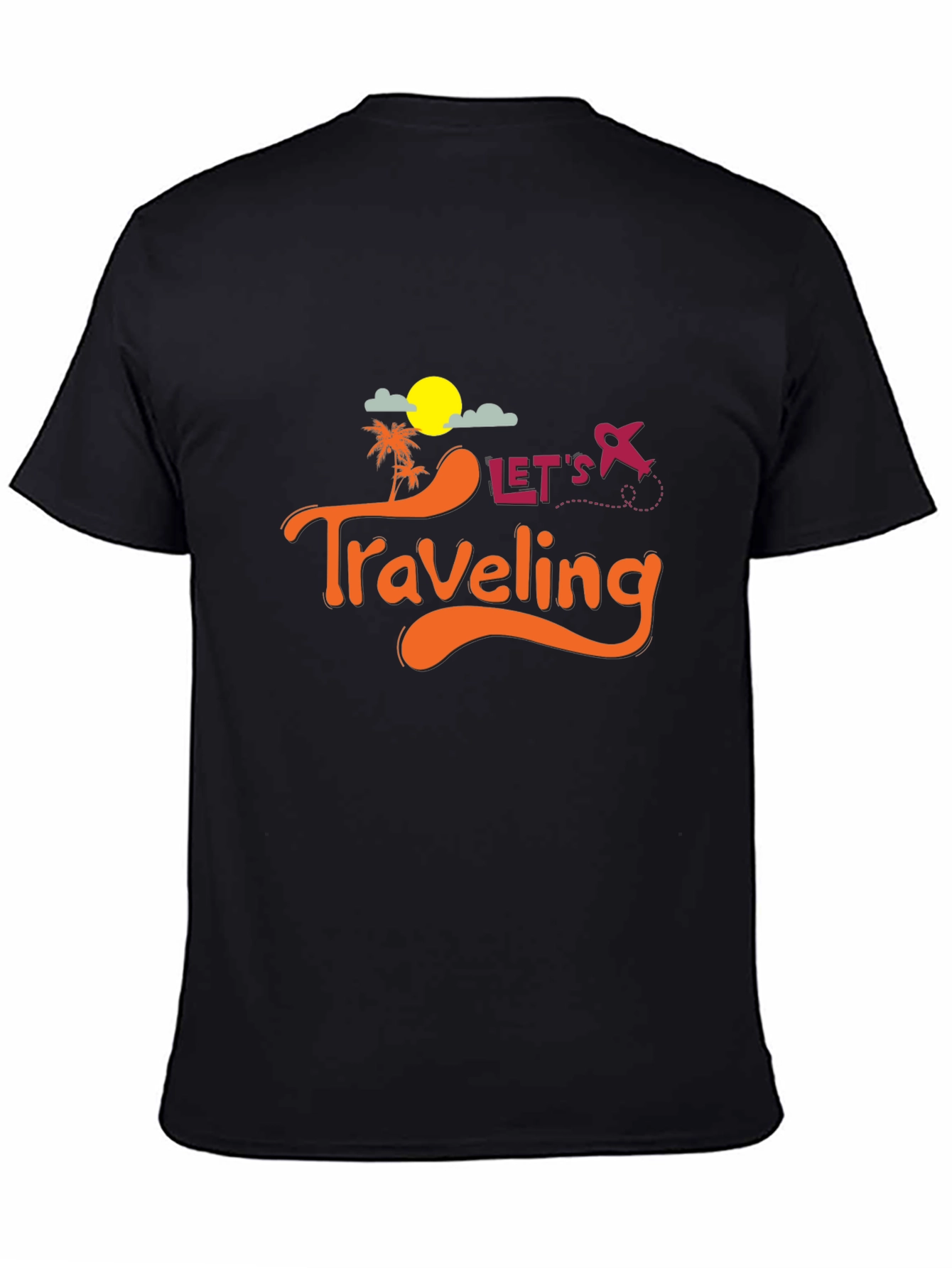 Lets Traveling Black T-Shirt