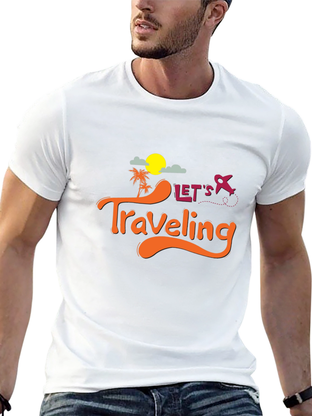 Lets Traveling Black T-Shirt