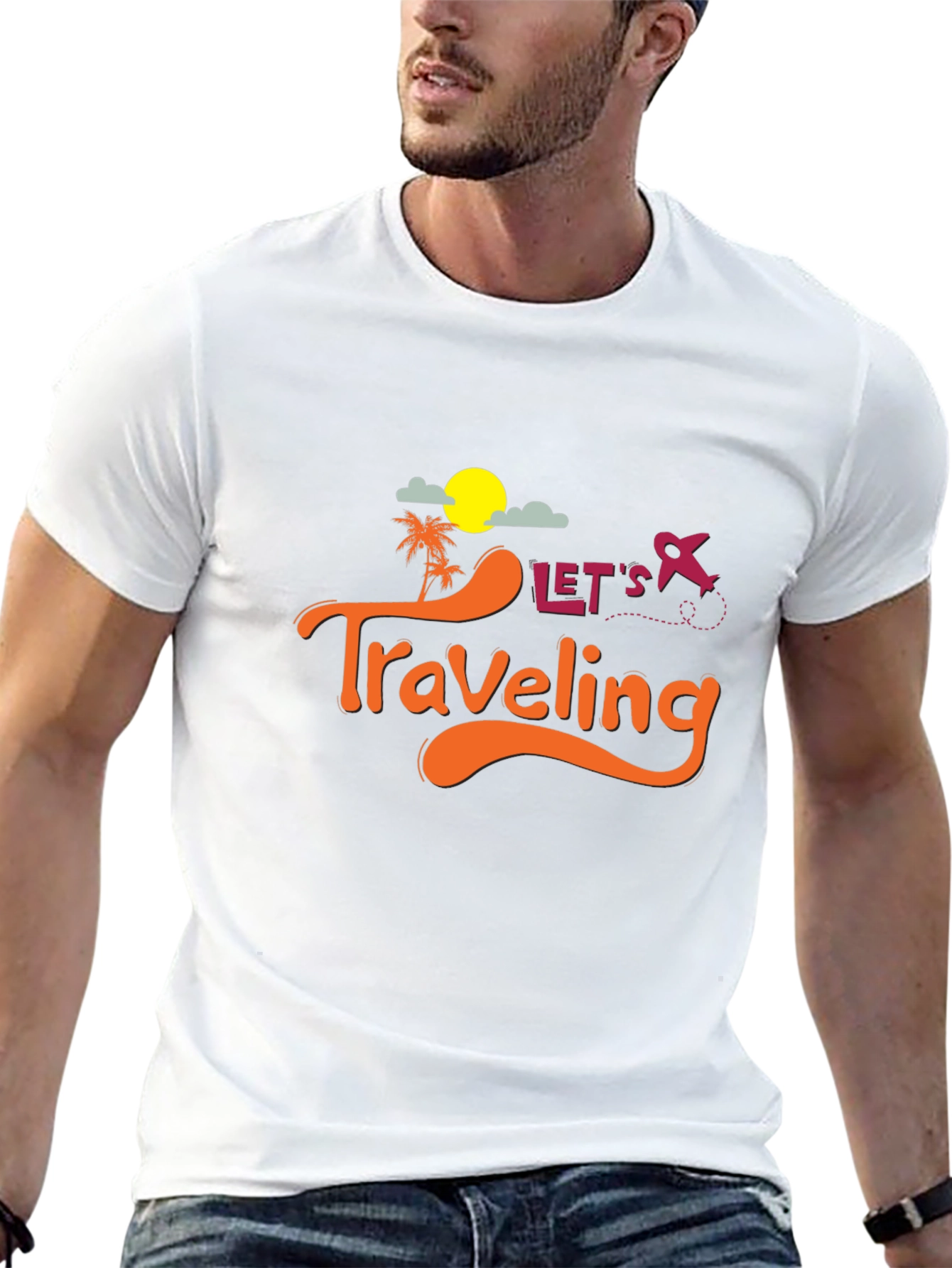 Lets Traveling Black T-Shirt