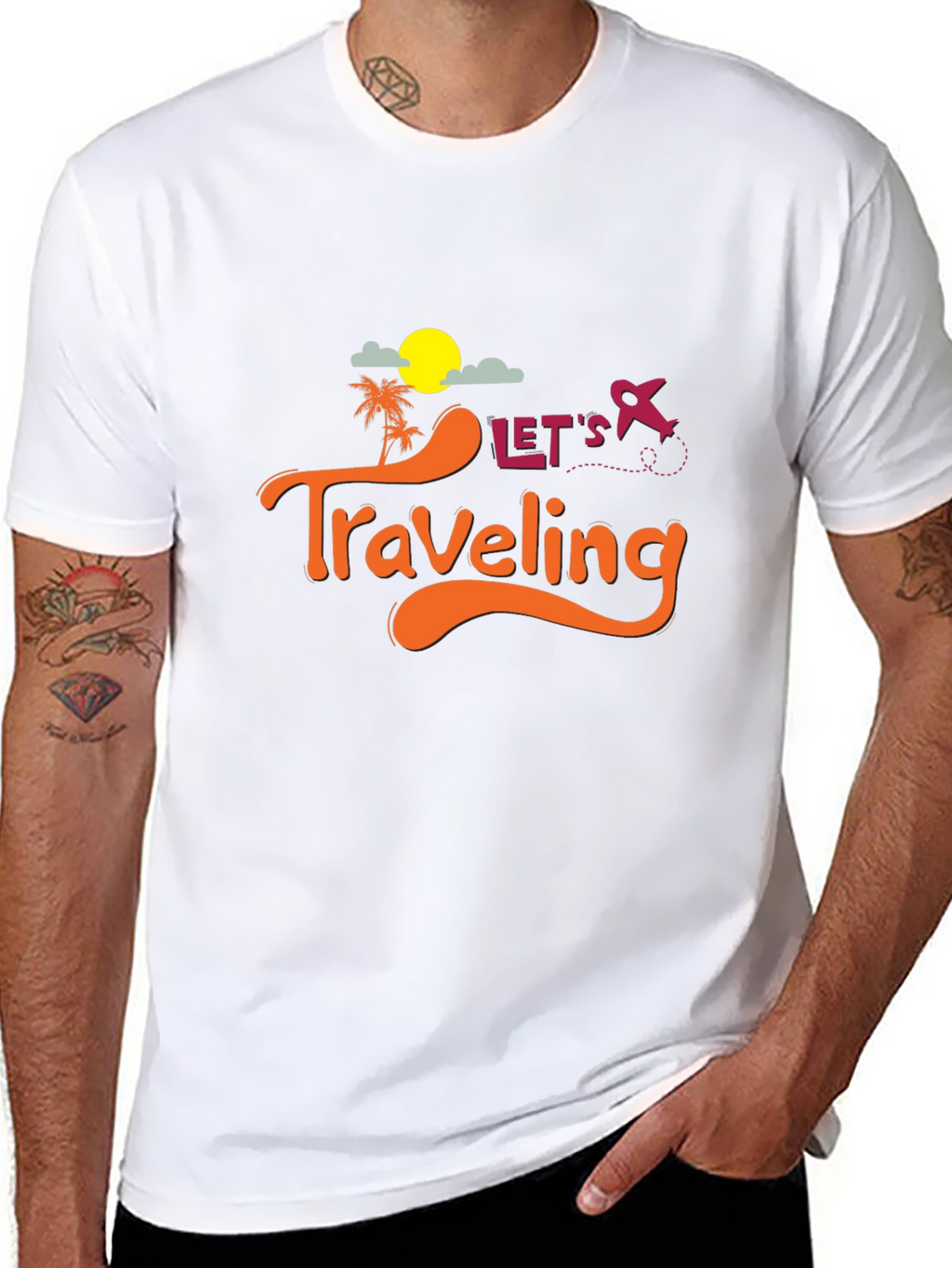 Lets Traveling Black T-Shirt