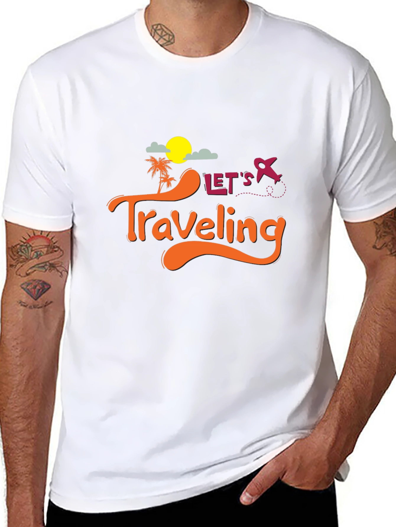 Lets Traveling Black T-Shirt