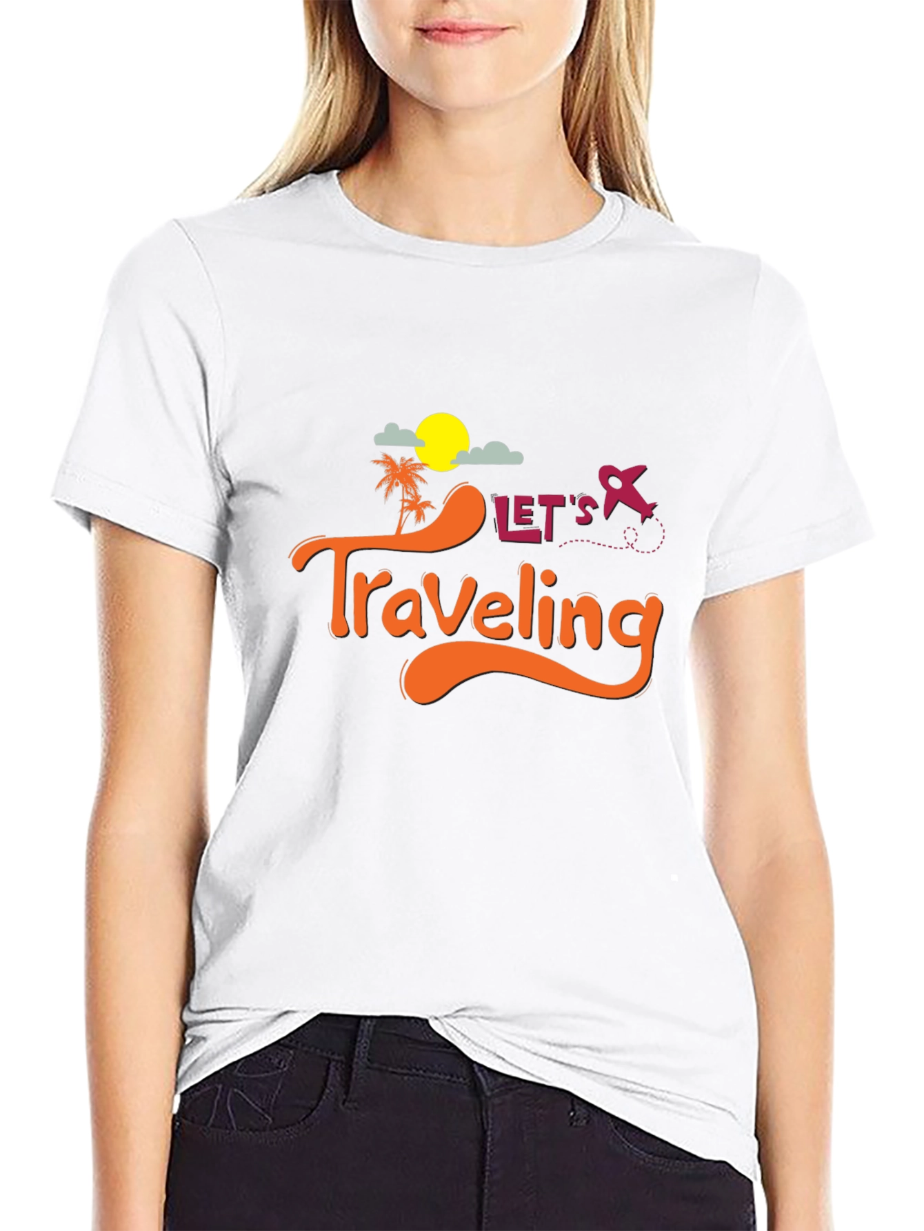Lets Traveling Black T-Shirt