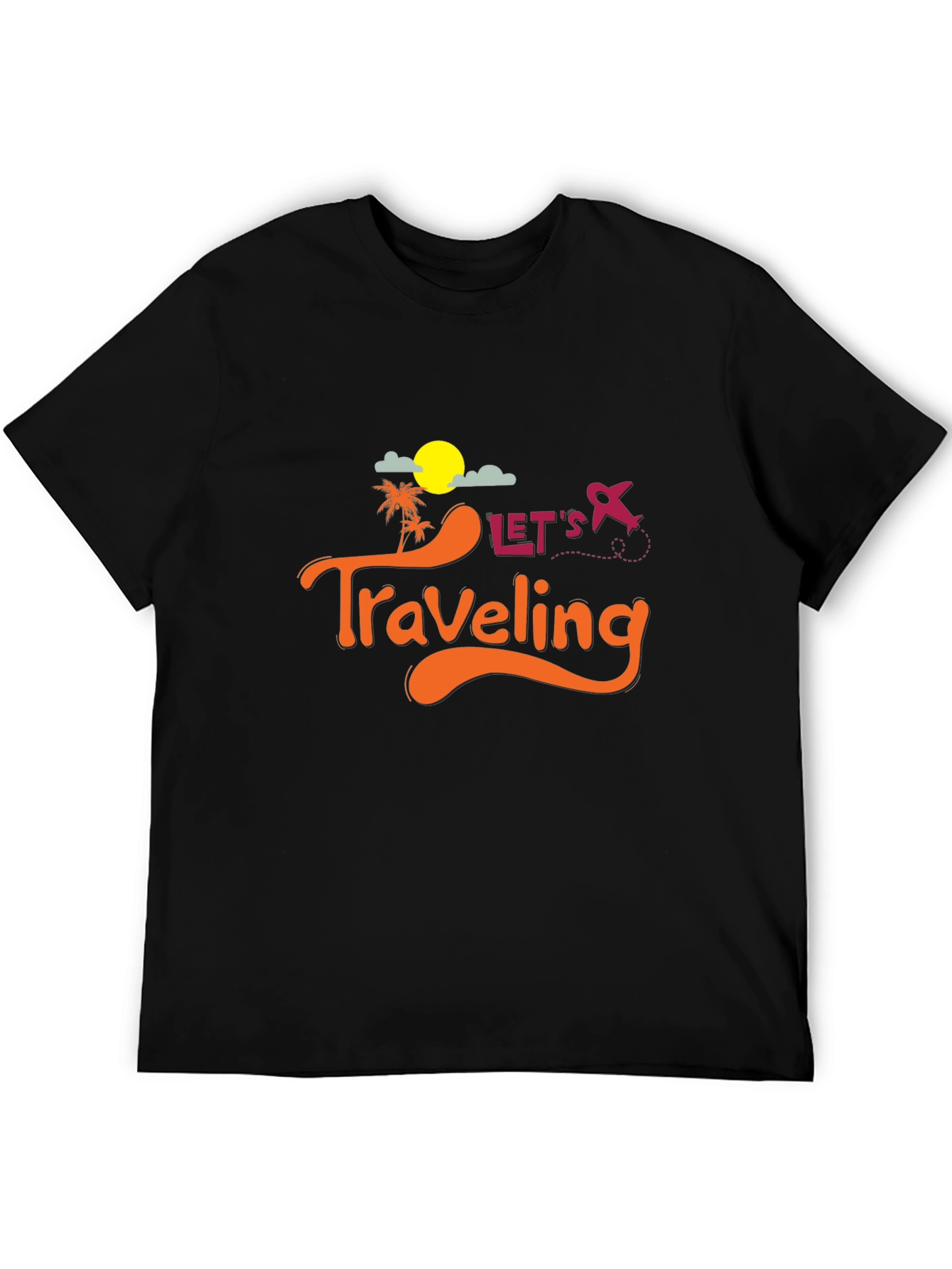 Lets Traveling Black T-Shirt