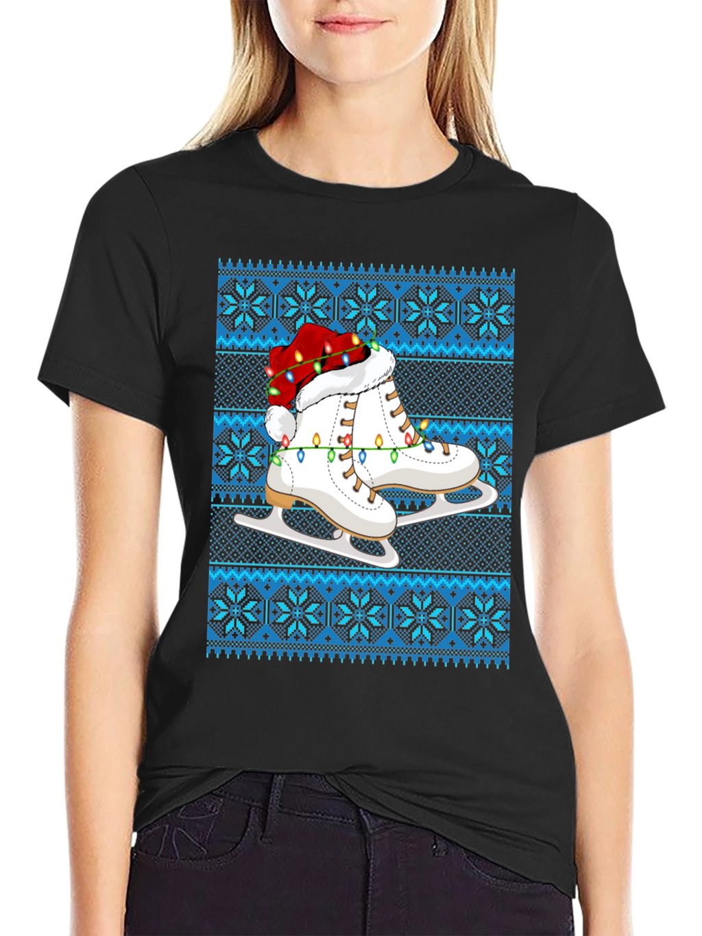 Festive Ice Skate Christmas T-Shirt