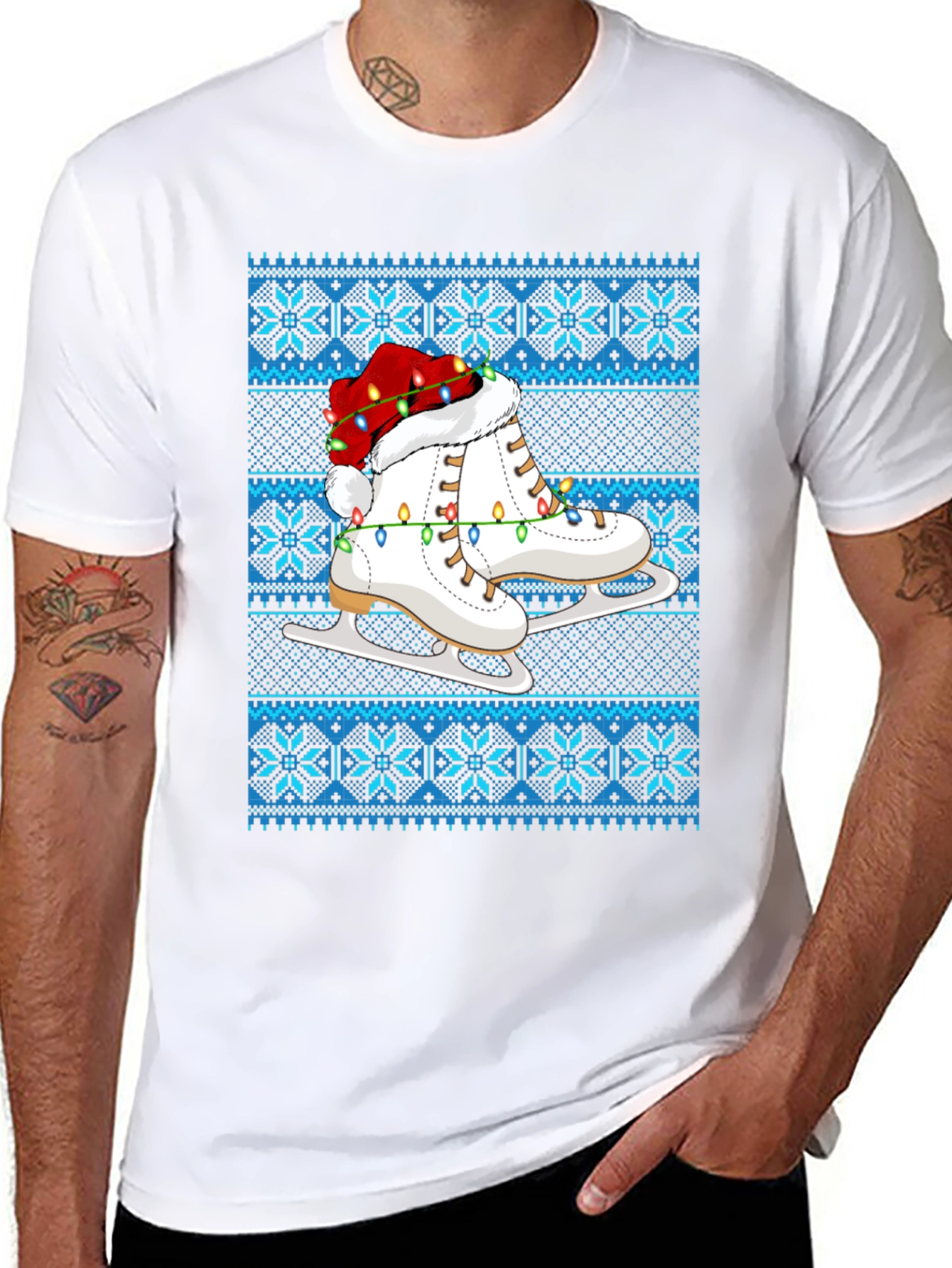 Festive Ice Skate Christmas T-Shirt
