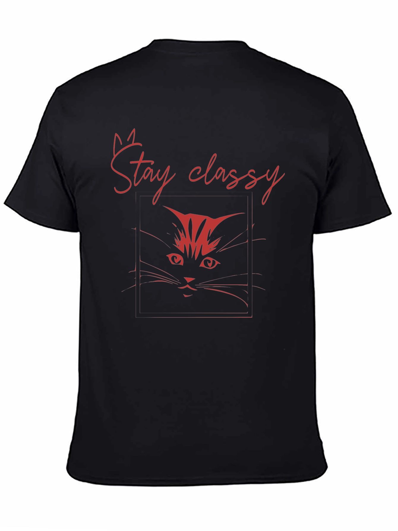 Stay Classy Cat Black T-Shirt