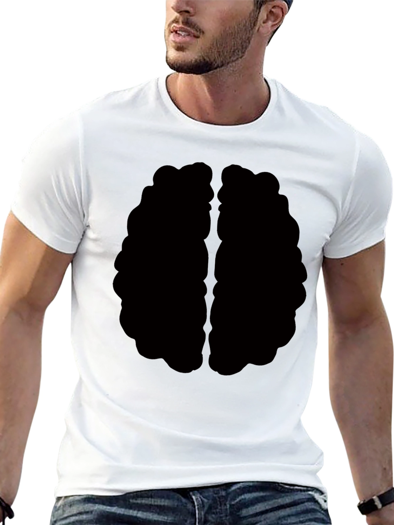 Brain Graphic Tee - Black Cotton T-Shirt