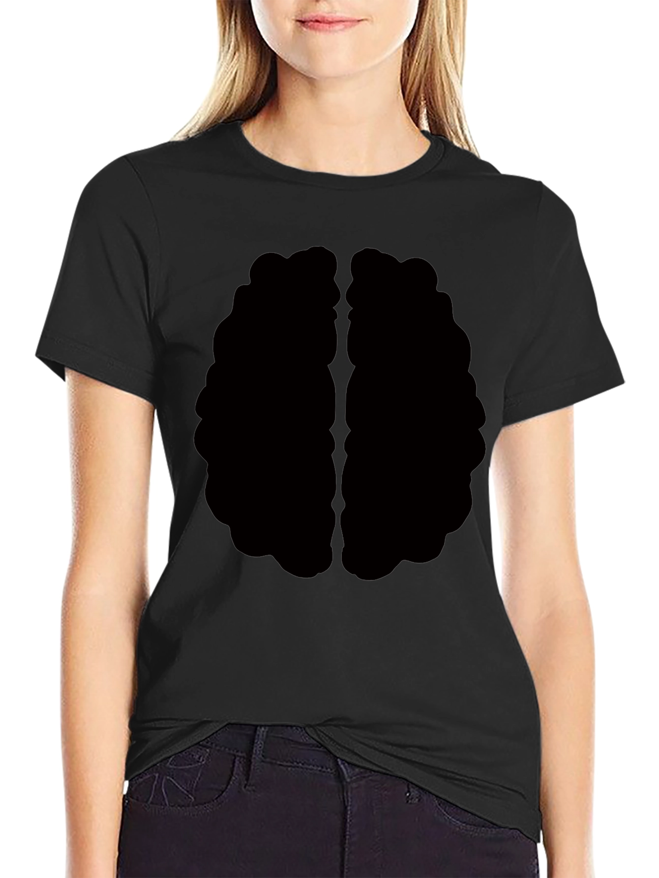 Brain Graphic Tee - Black Cotton T-Shirt